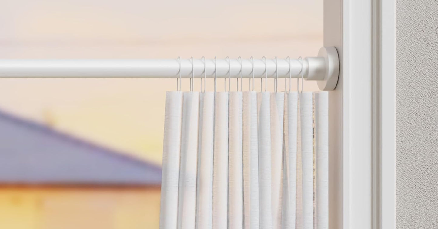 Teleskop-Duschvorhangstange ohne Bohren, Weiß 69-90CM(1 Stück)
