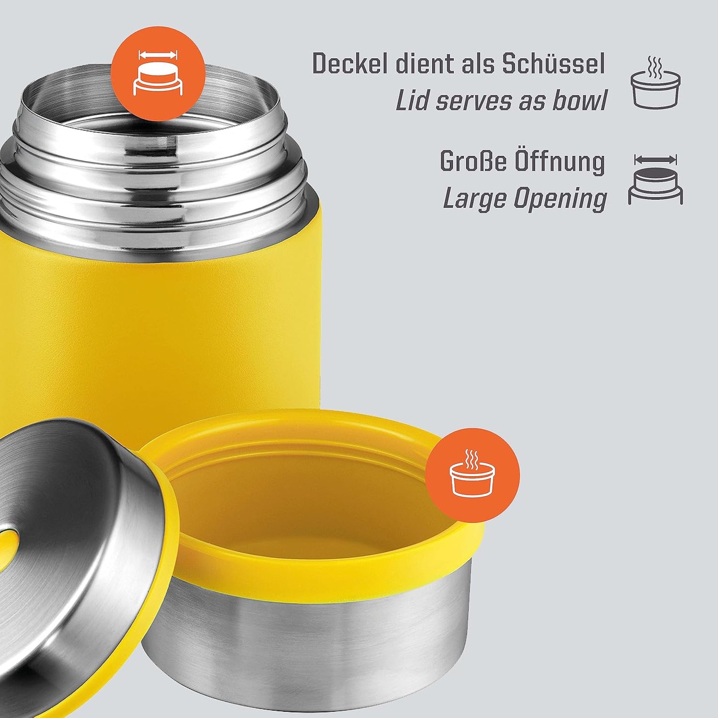 Thermobehälter Sculptor, Sunshine Yellow 1000 ml Ohne Manschette