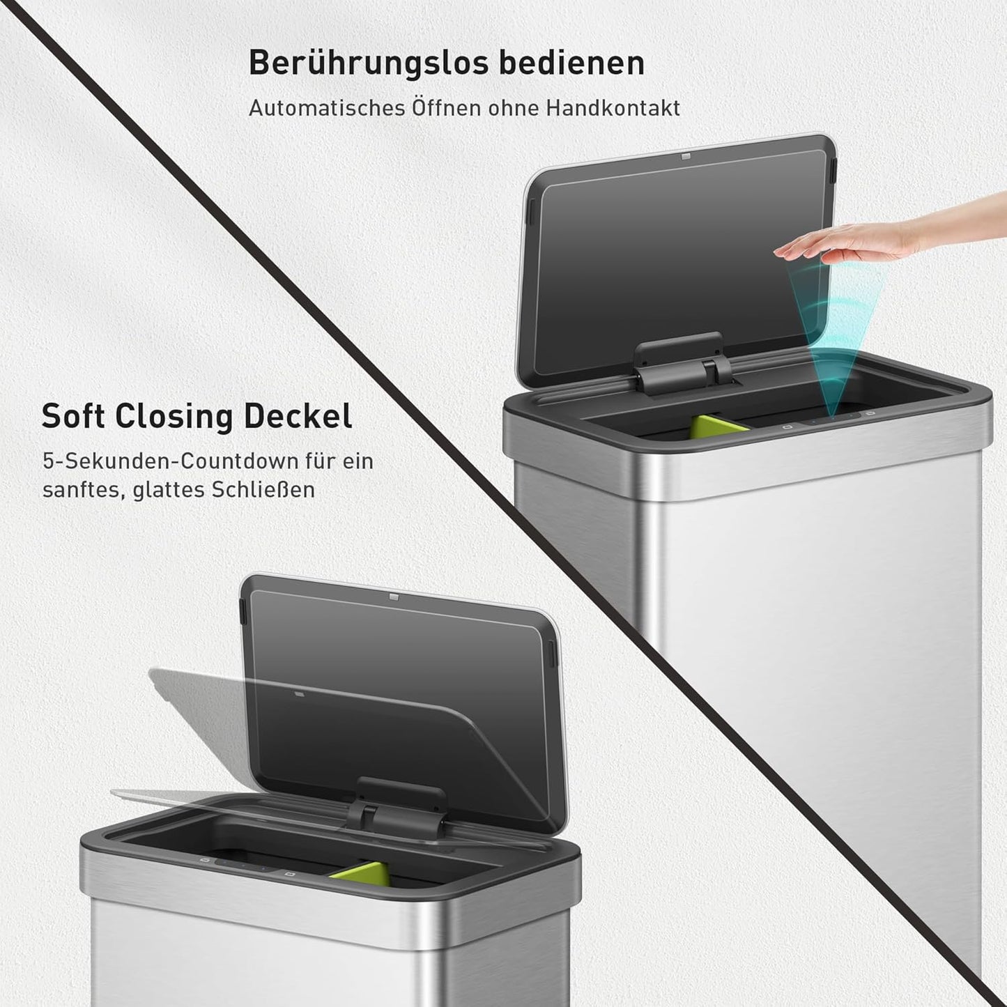 Nova Mülleimer mit Sensor, 2x30L, 30+30 Liter