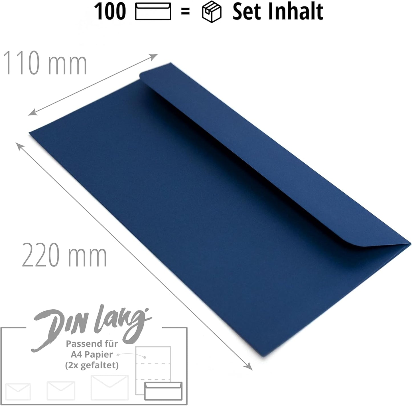 Briefumschläge DIN lang, ohne Fenster, Blueberry Beauty 100 Umschläge