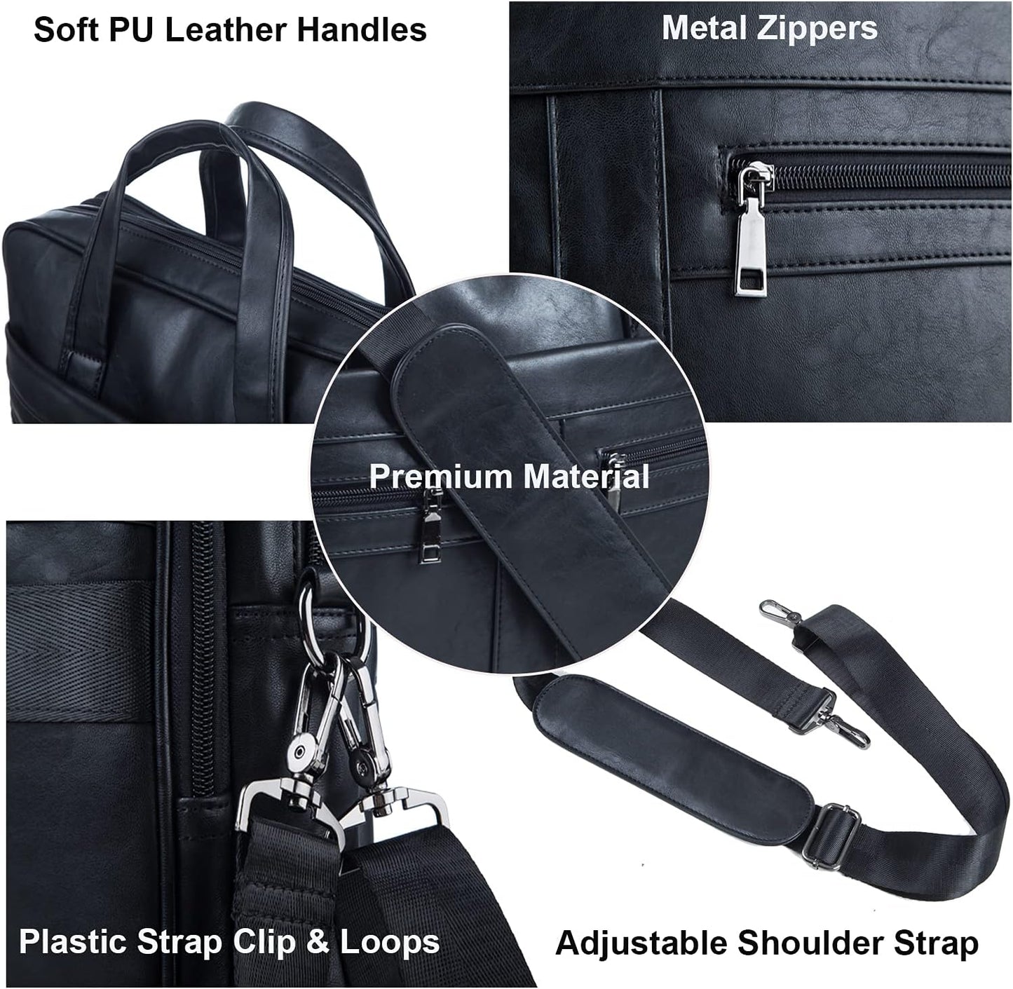 Laptoptasche mit abnehmbarem Schultergurt, Schwarz / 15.6 Zoll