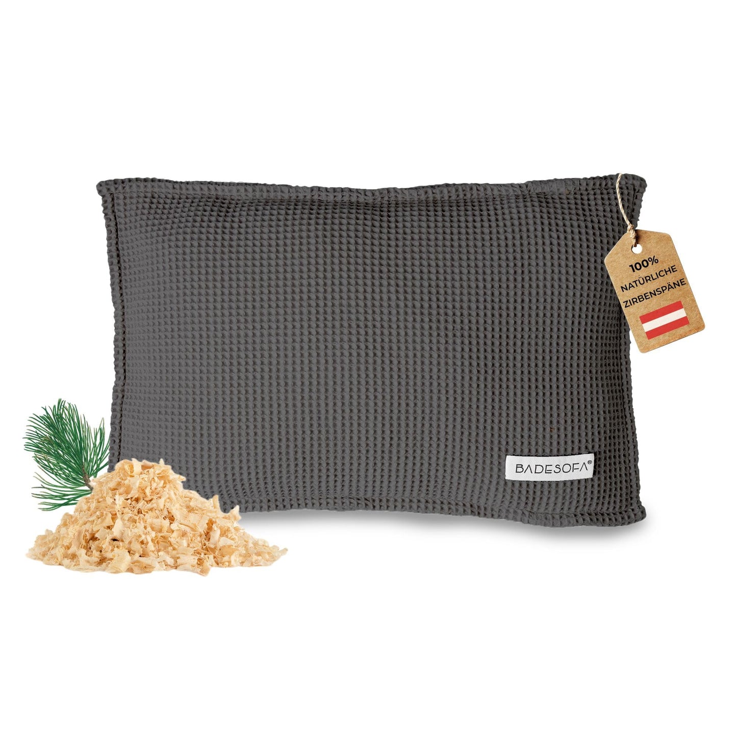 Zirbenkissen für Sauna, Klein Anthrazit