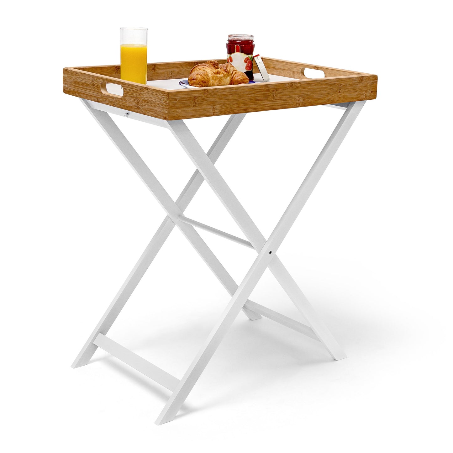 Klapptisch mit Tablett, Weiss
