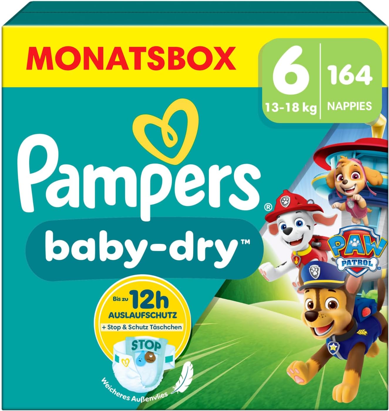 Baby-Dry Windeln Paw Patrol Edition Grösse 6 (164 Stück), Größe 6 (164 Stück)