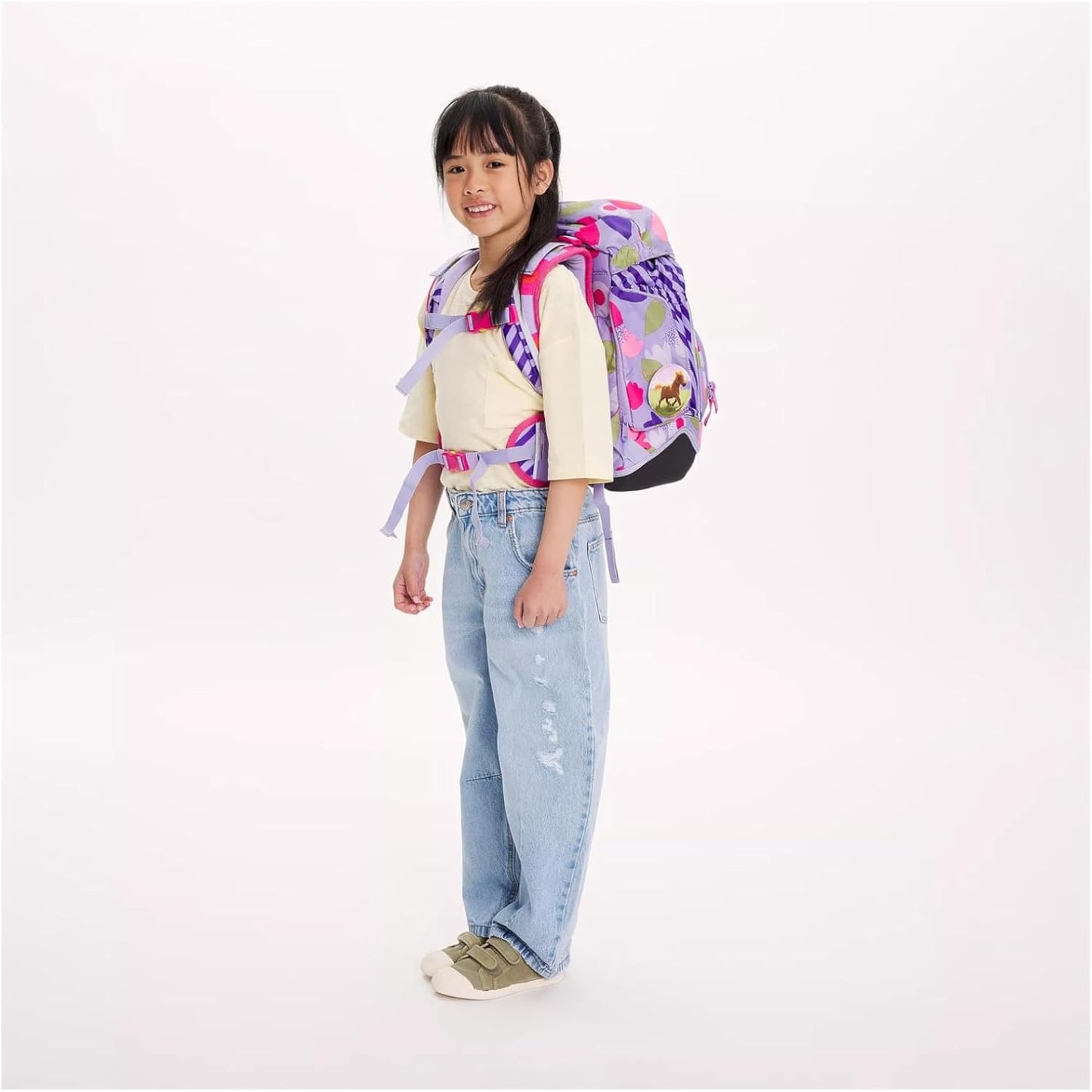 Ergonomischer Schulrucksack-Set Blütenzaubär, 6-teilig, Blütenzaubär - Lila