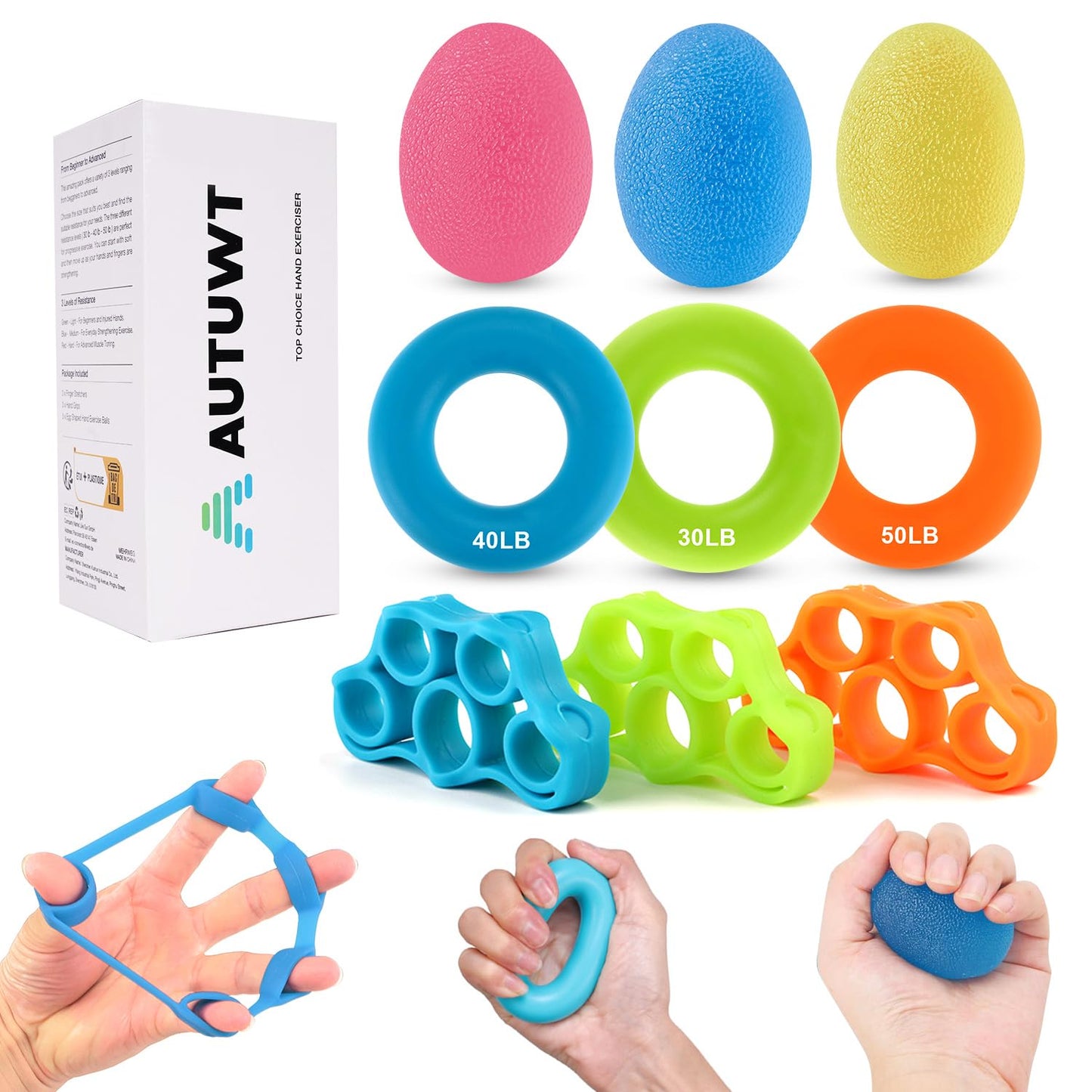 Fingertrainer-Set für Hand- und Unterarmkräftigung