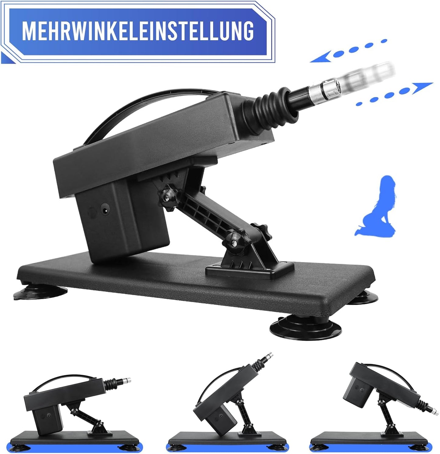 Sexmaschine mit Dildos, Matte-black