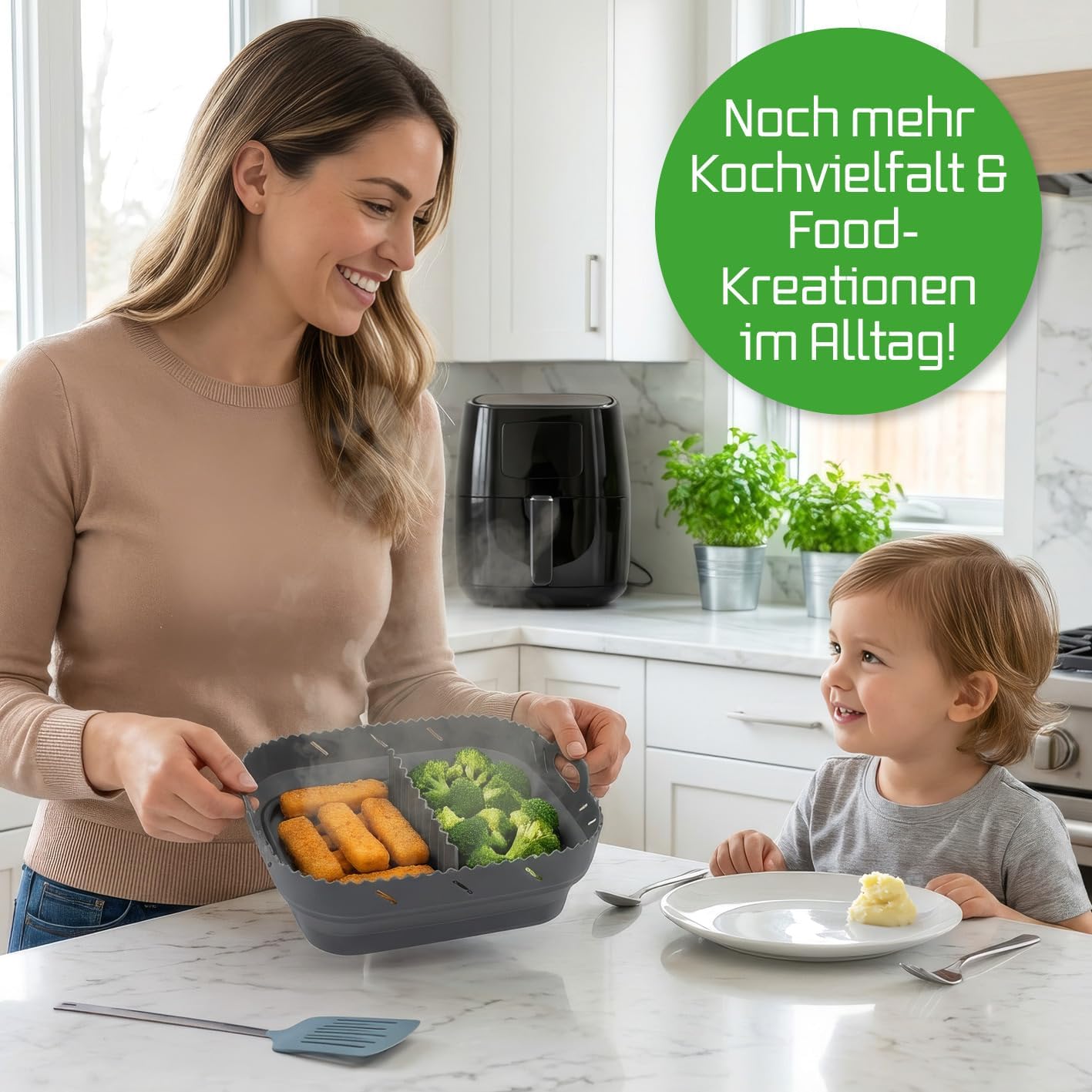 Silikonform mit Trennwand für Heissluftfritteusen