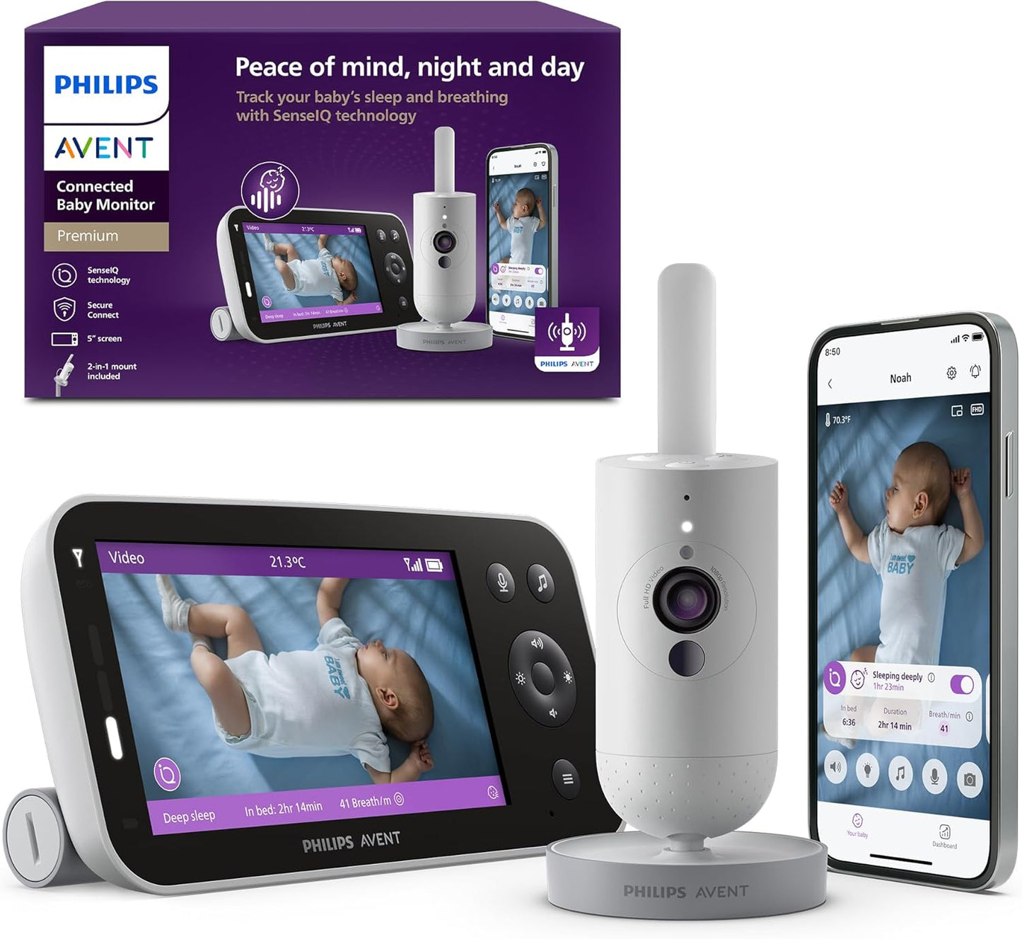Sense IQ Videophone mit Schlaf-Tracking, SCD973/26