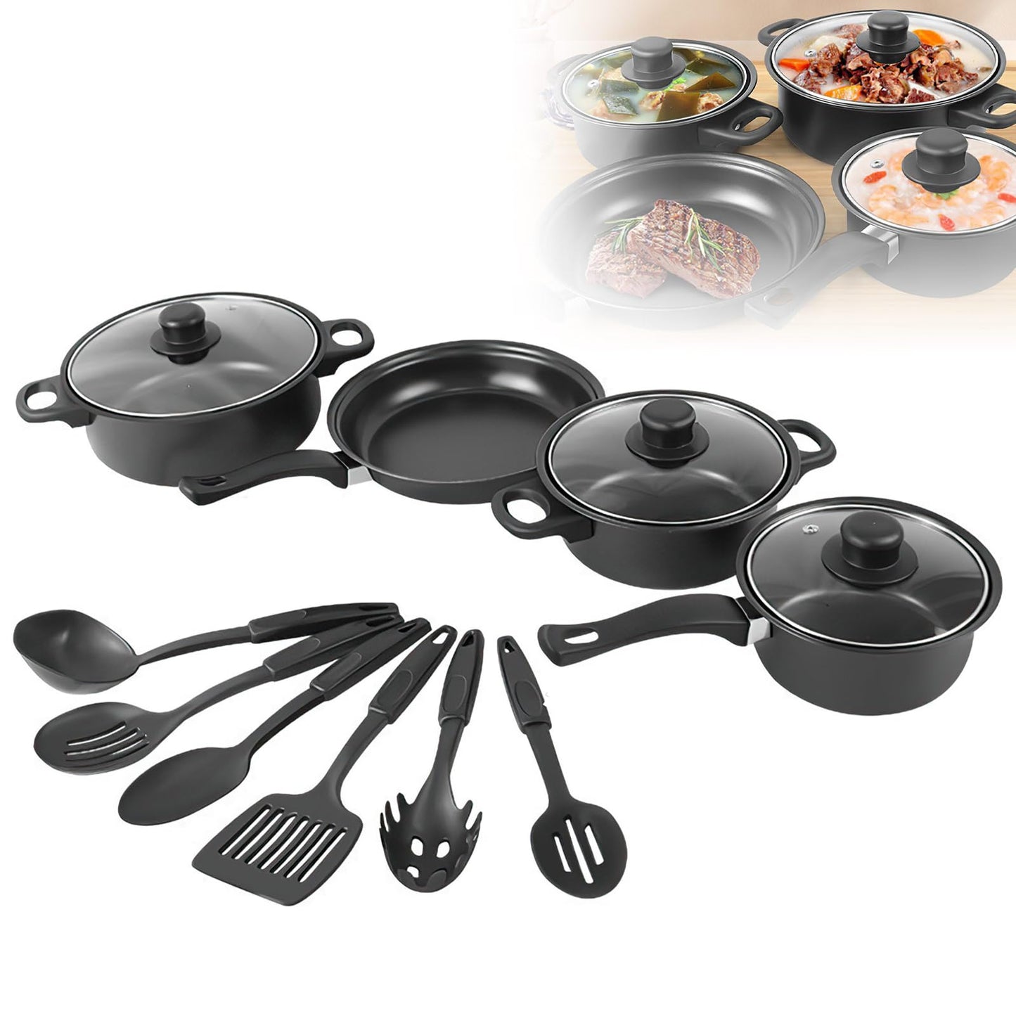 13-teiliges induktionsgeeignetes Kochgeschirr-Set, 13 Teile