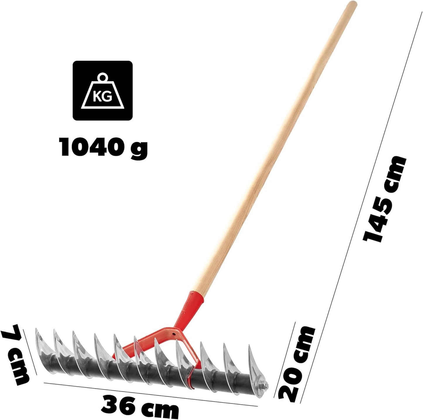 K689 Rasenlüfter mit Stiel, einseitig mit Stiel