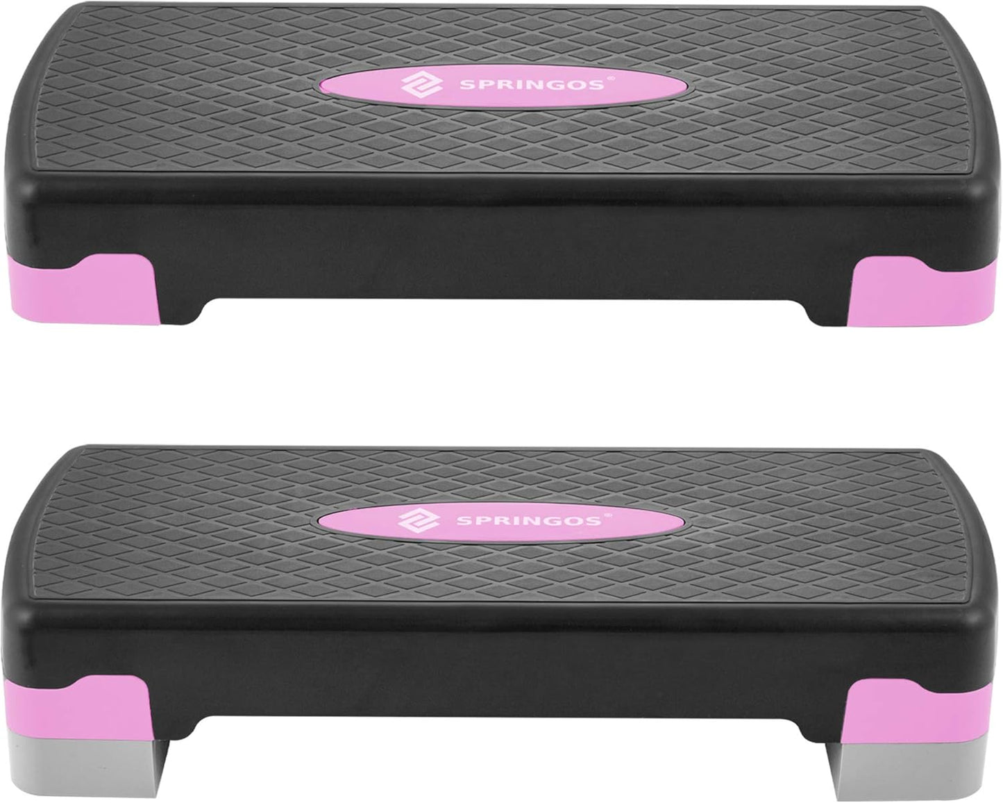 Höhenverstellbares Aerobic Steppbrett, rosa-grau