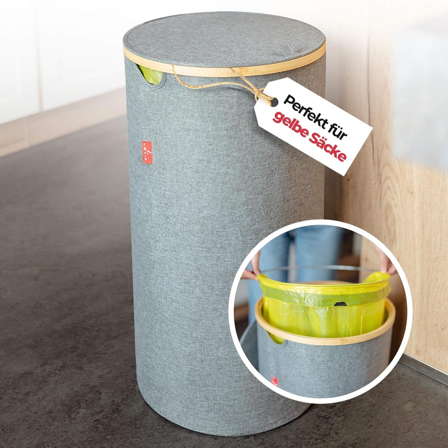 Müllsackständer mit Geruchsfilter, Grau