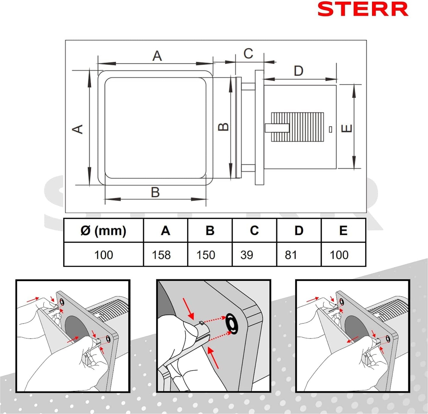 Badlüfter mit LED und Timer, BFS100LT, LED+TIMER 100 mm