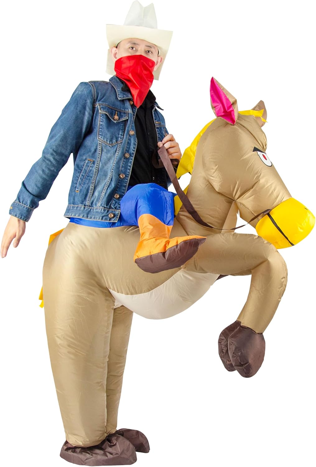 Aufblasbares Cowboy-Reiterkostüm für Erwachsene, Braun