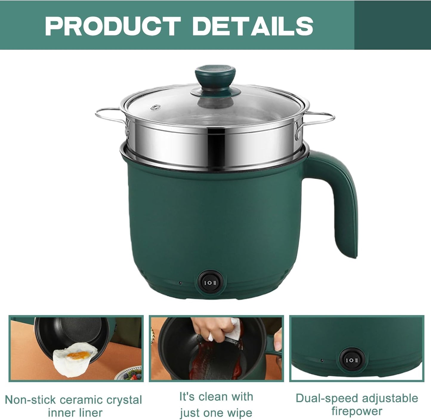 Elektrischer Hot Pot mit Dampfgarer