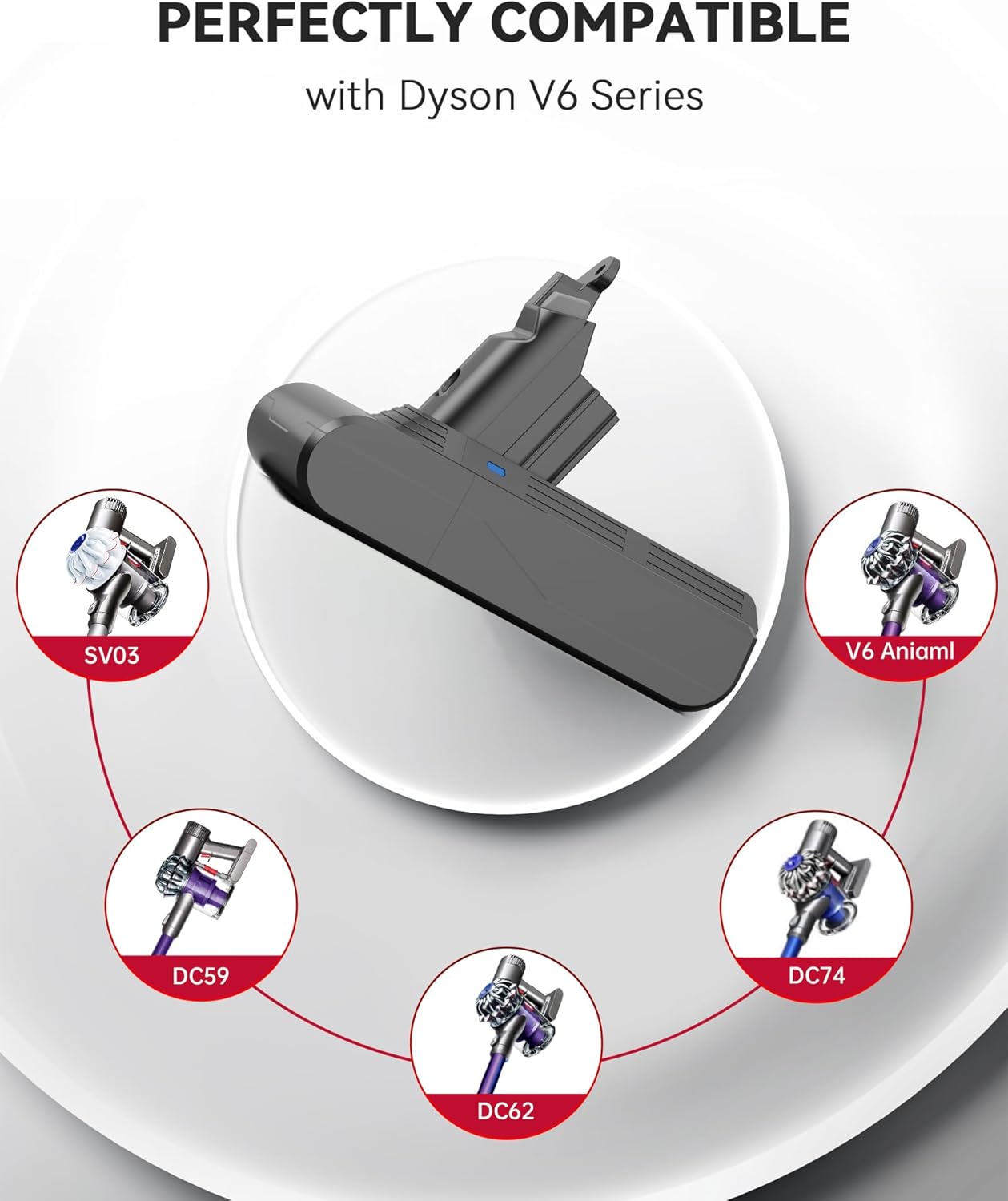 Ersatzakku für Dyson V6 mit 3 Filtern, V6 8.0Ah + Filter-1