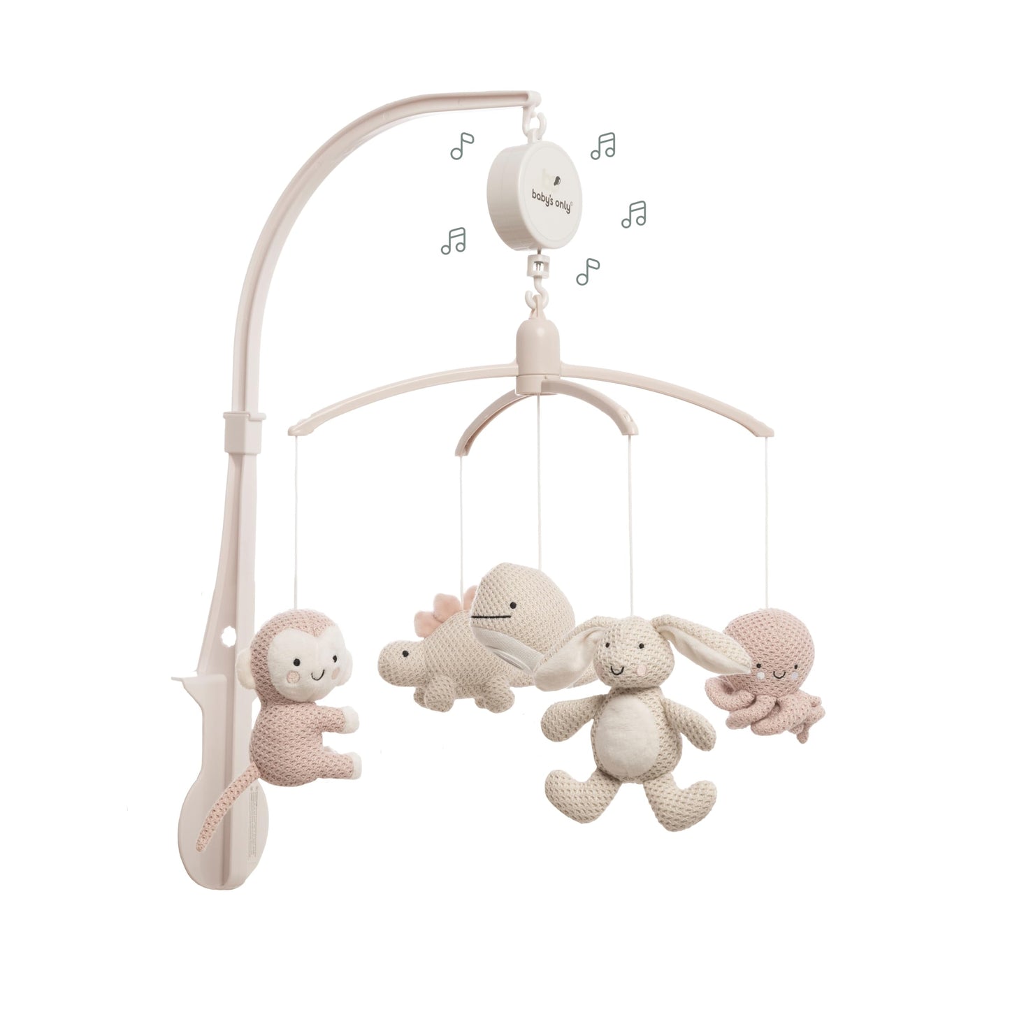 Musik-Mobile Baby Animals mit Spieluhr, Alt Rosa/Warm Linen