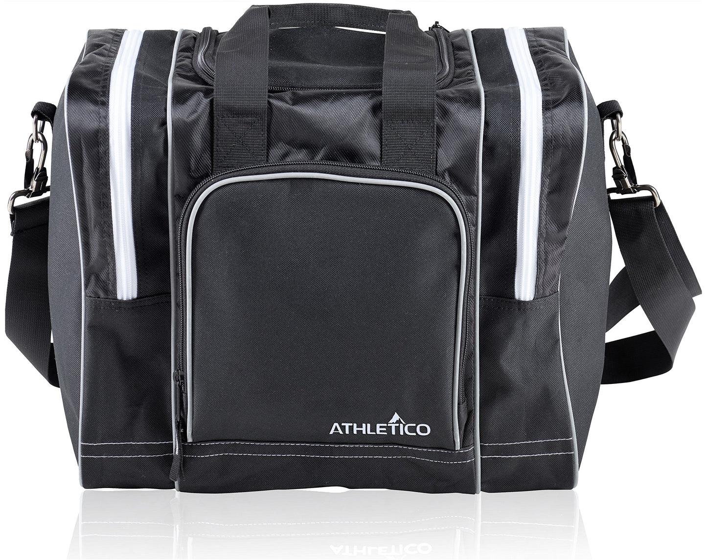 Bowlingtasche für Einzelkugel mit Schuhfach, Schwarz