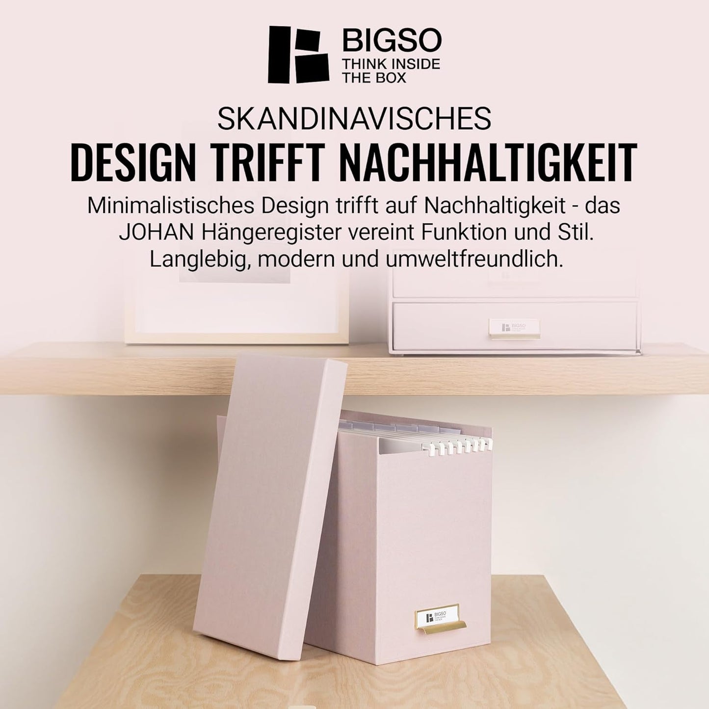 Hängeregisterbox Johan, Rosa 35 x 18.5 x 27 cm