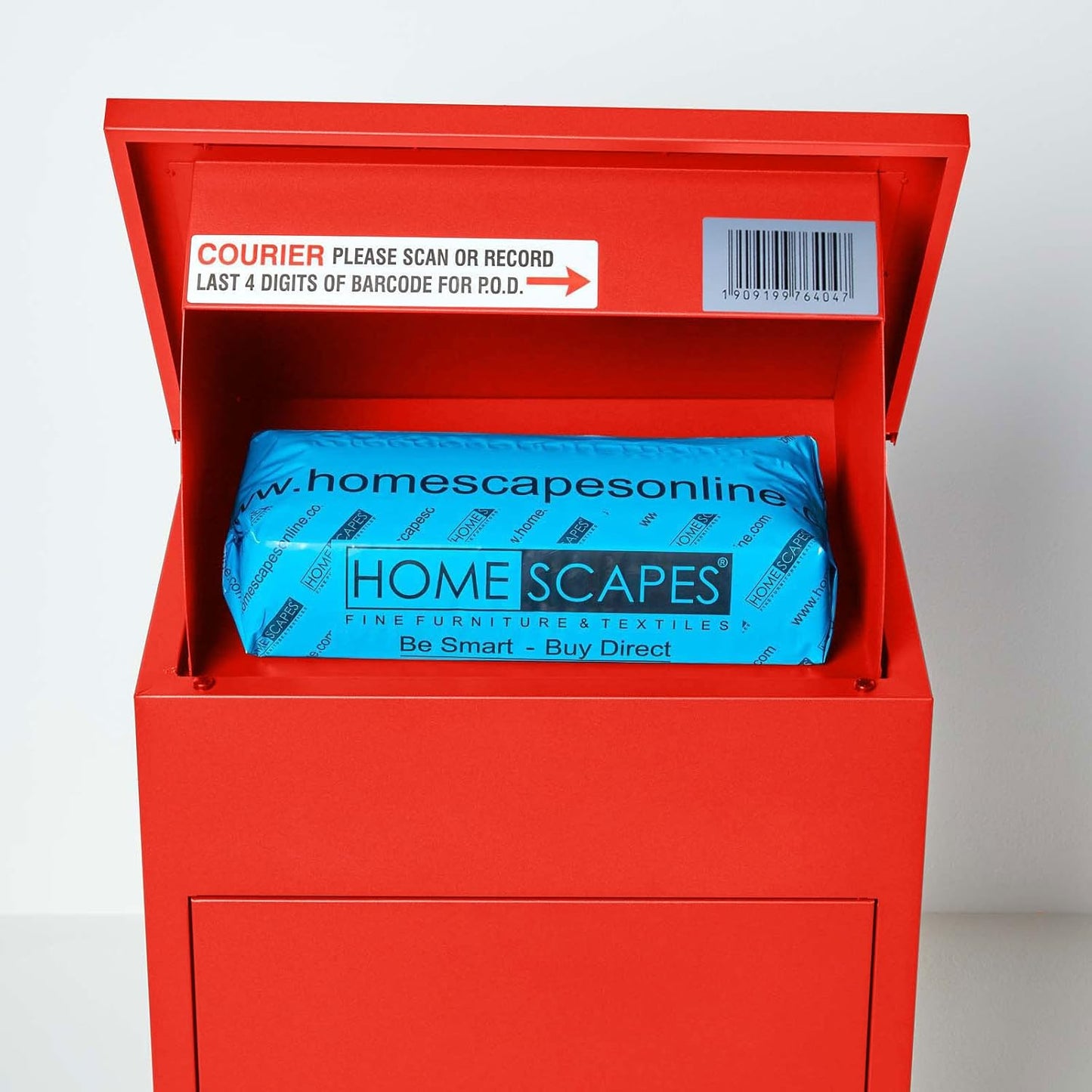 Paketbriefkasten mit Paketfach für Wandmontage, Rot