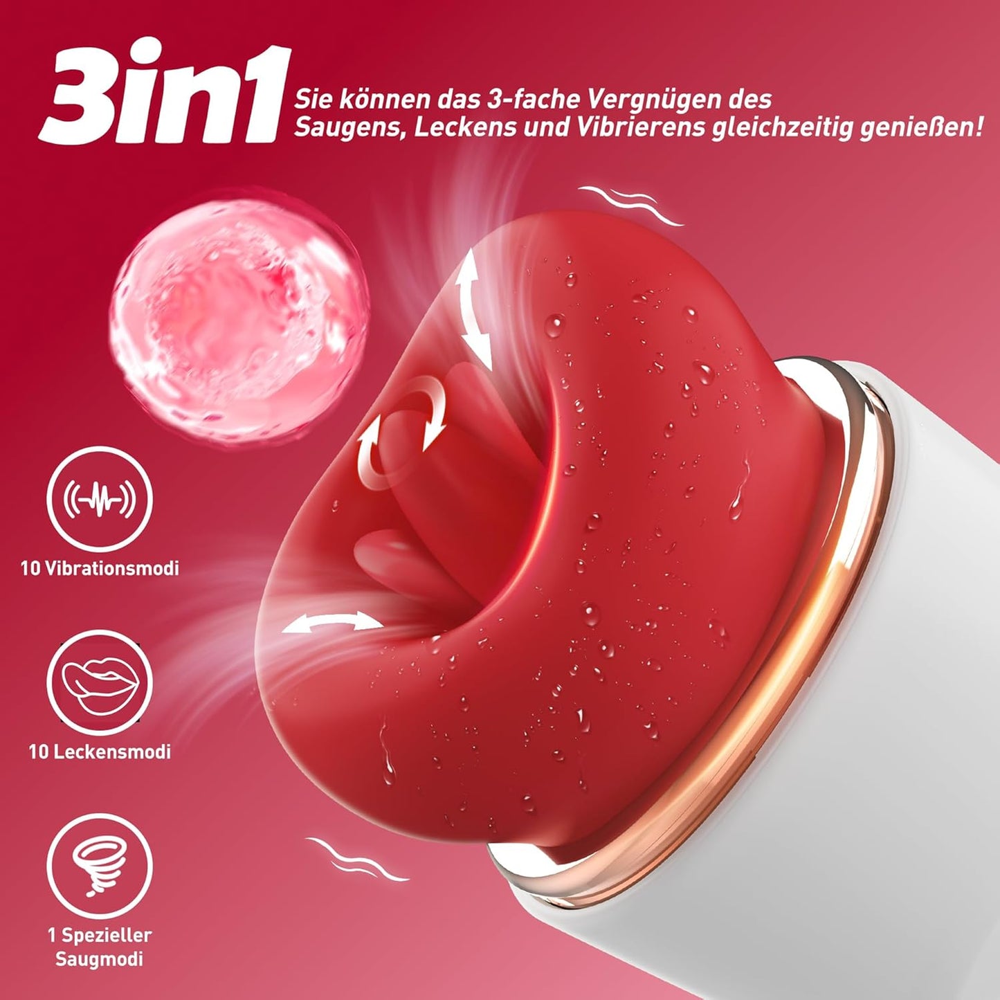 3-in-1 Vibrator mit Klitorisstimulator