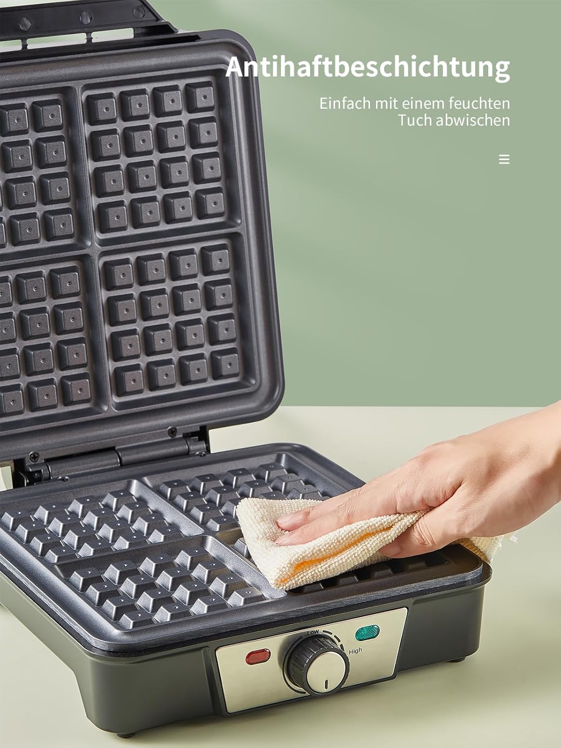 Waffeleisen für Belgische Waffeln, Schwarz