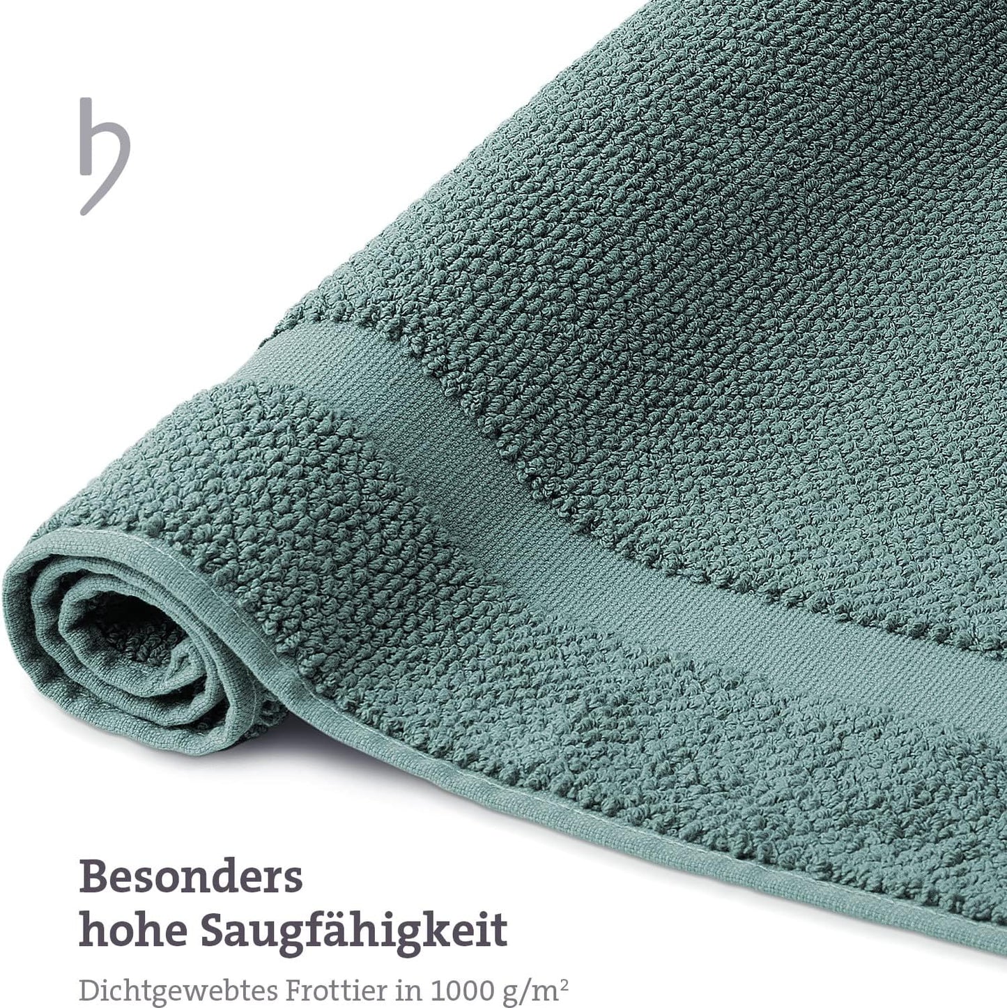 2er-Pack Badvorleger, 50 x 80 cm (Rechteckig) 2er Pack Ozeangrün