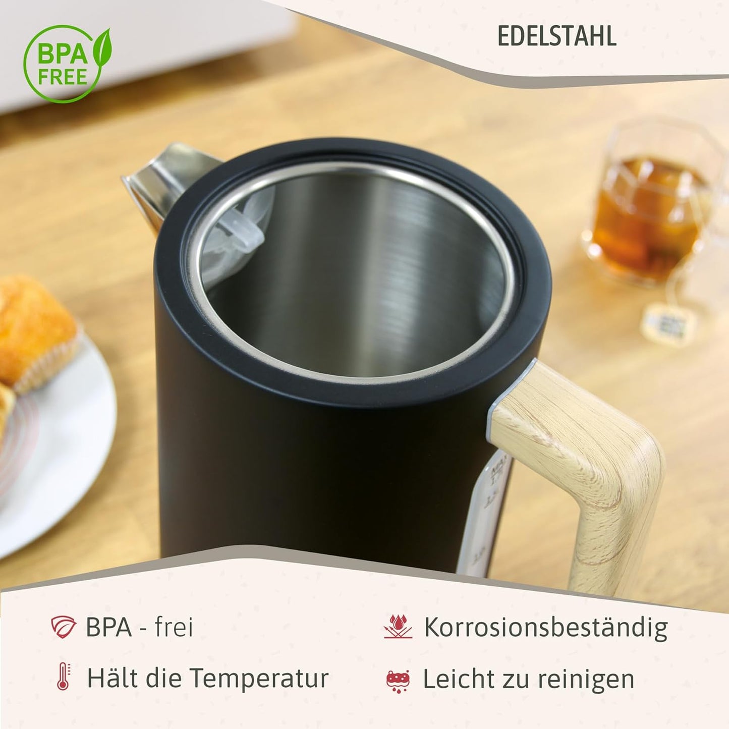Frühstücksset: Toaster & Wasserkocher, Schwarz