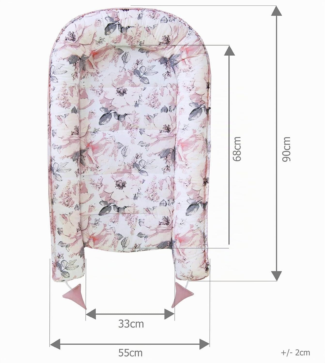 Babynest für Säuglinge, Rosa Blumen