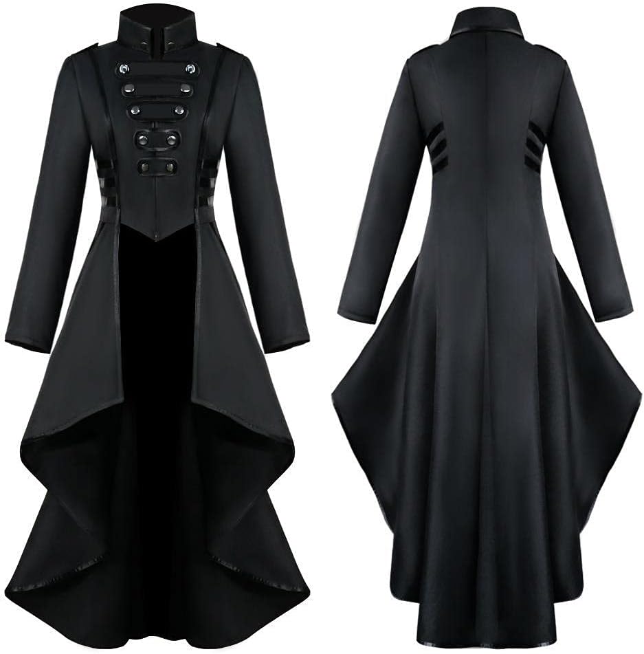 Damenkostüm viktorianischer Steampunk-Frack, Schwarz XL