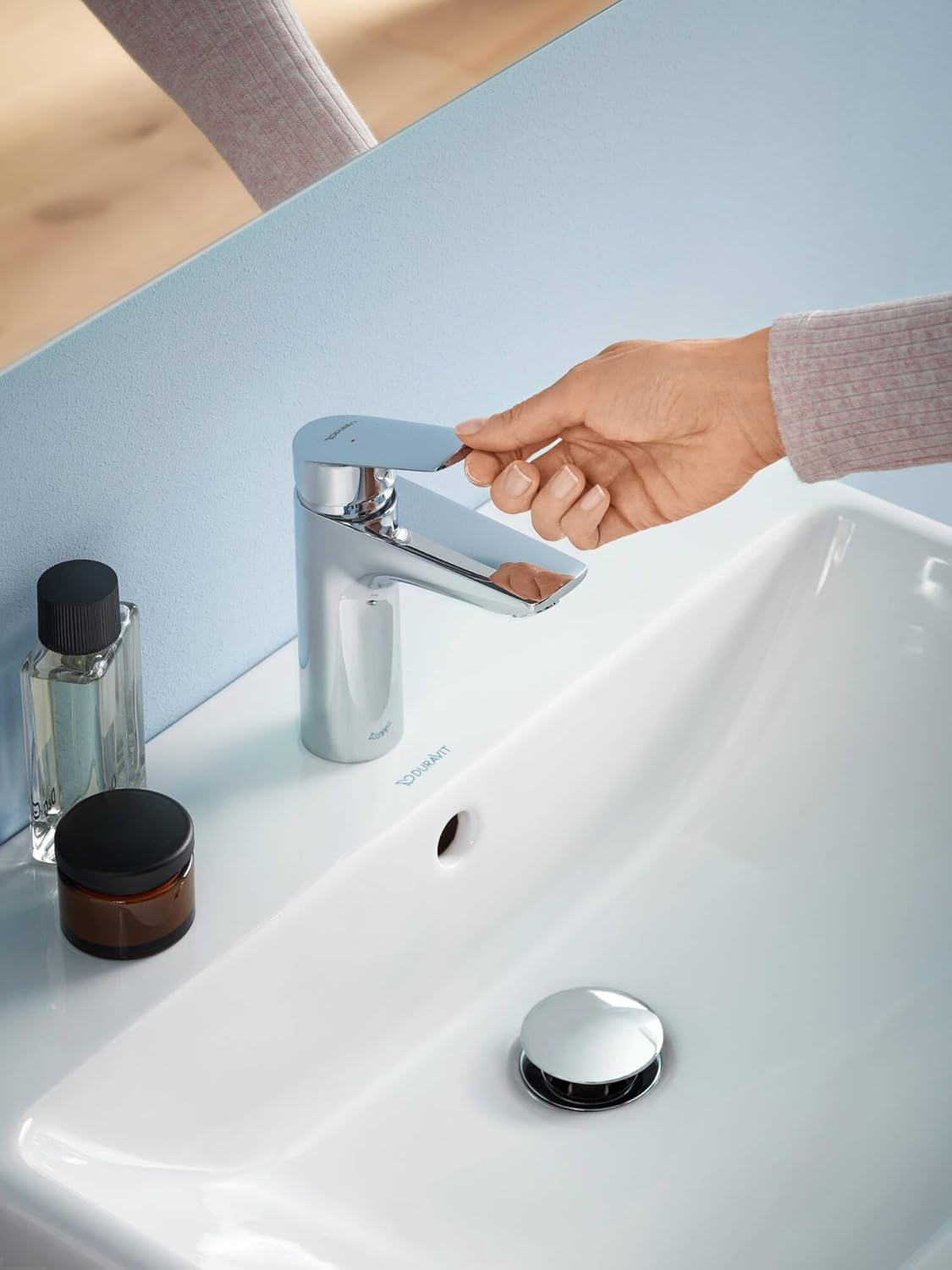 No.1 Waschtischarmatur S mit Ablaufgarnitur, wassersparend (MinusFlow), mit Zugstangen-Ablaufgarnitur S