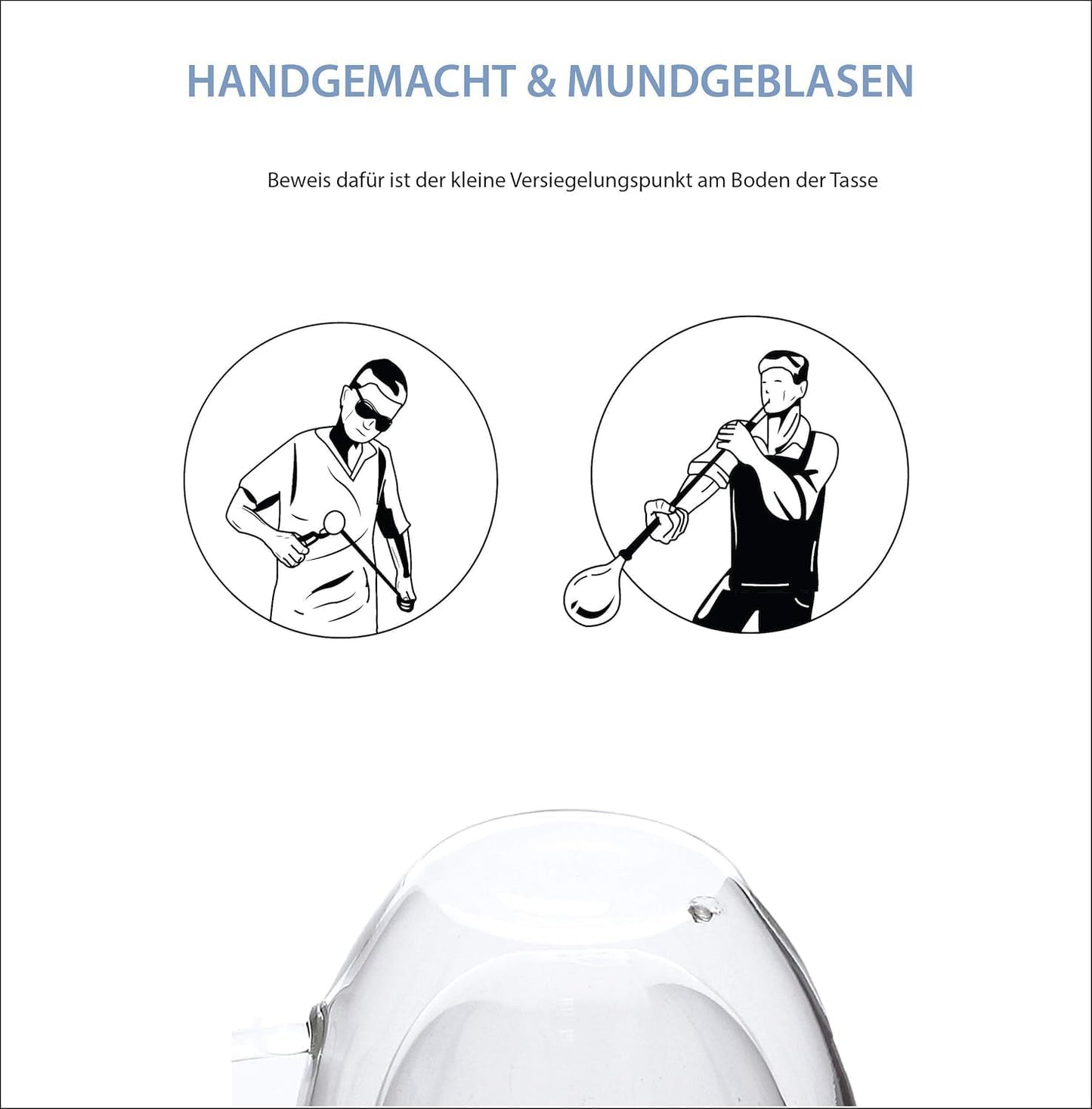Doppelwandige Espressotassen 4er-Set, 4er Set mit Henkel