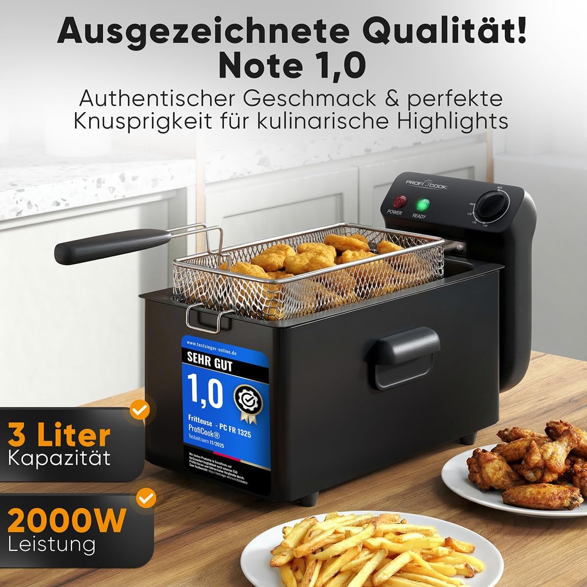 Friteuse PC FR 1325 mit Kaltzone & Spritzschutz