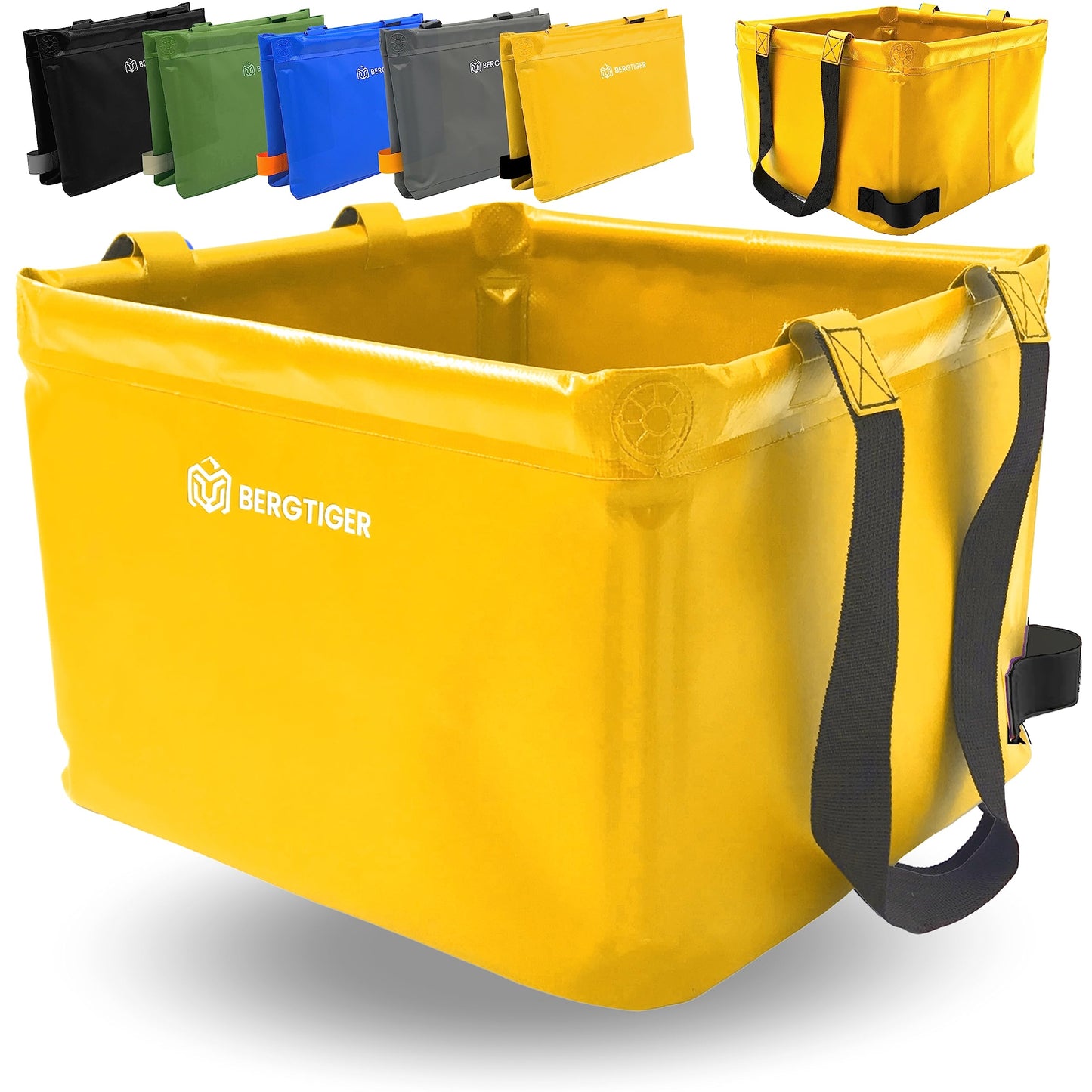 Faltbare Camping-Spülschüssel, Sonnengelb / Schwarz - 18 Liter
