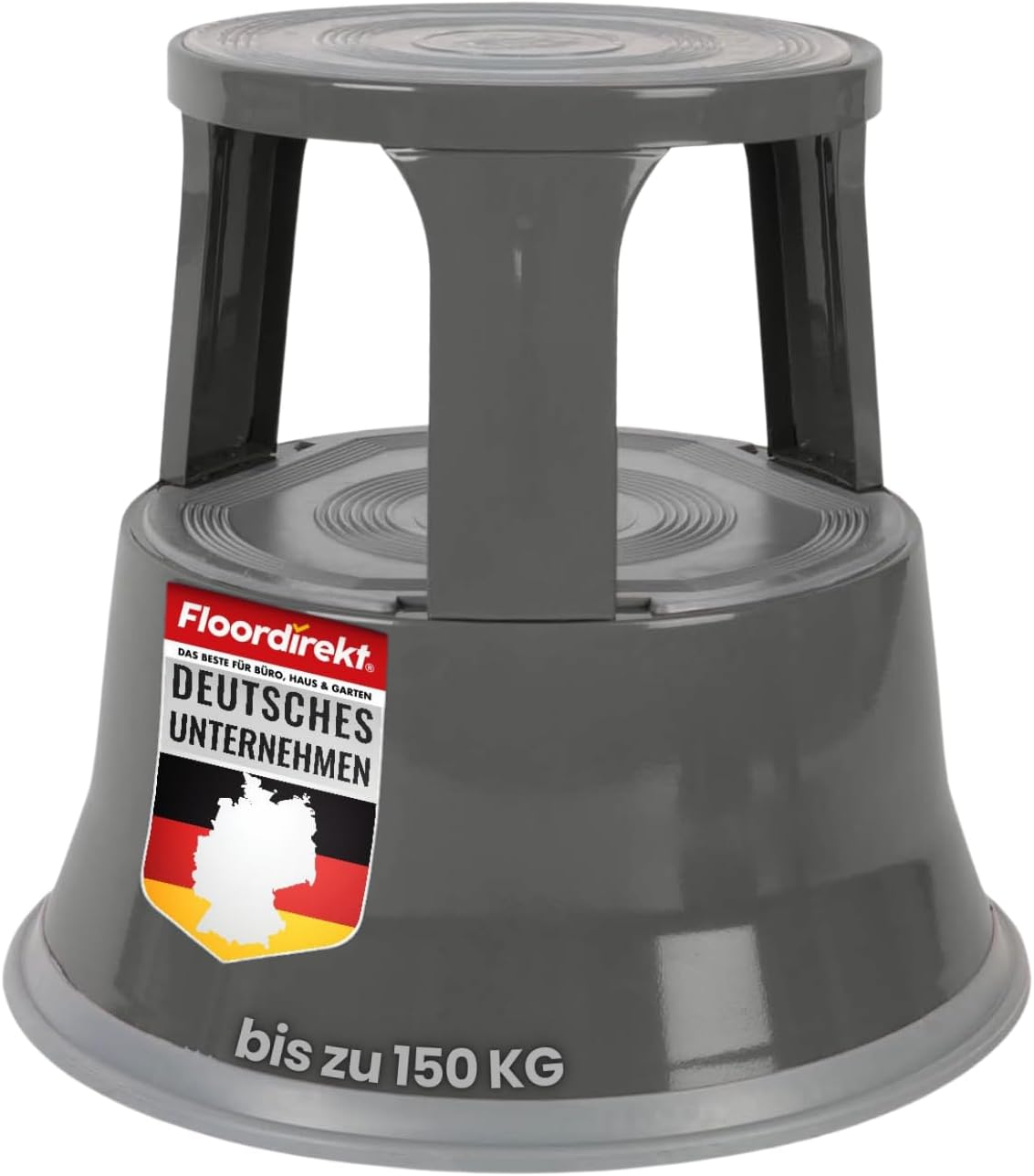 Rollhocker/Elefantenfuss, Grau Metall