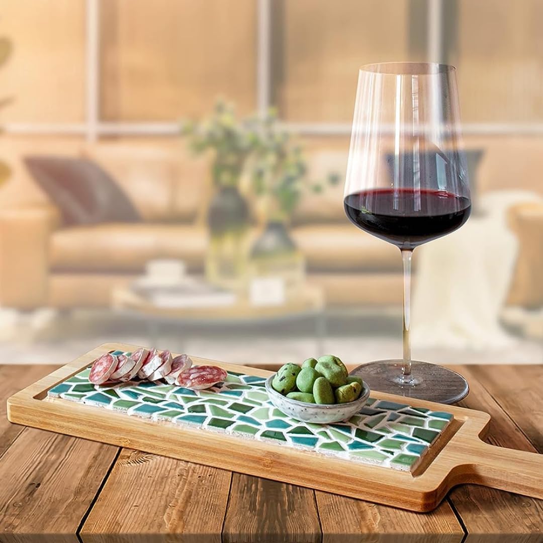Mosaik-Servierbrett DIY Bastelset, Blau