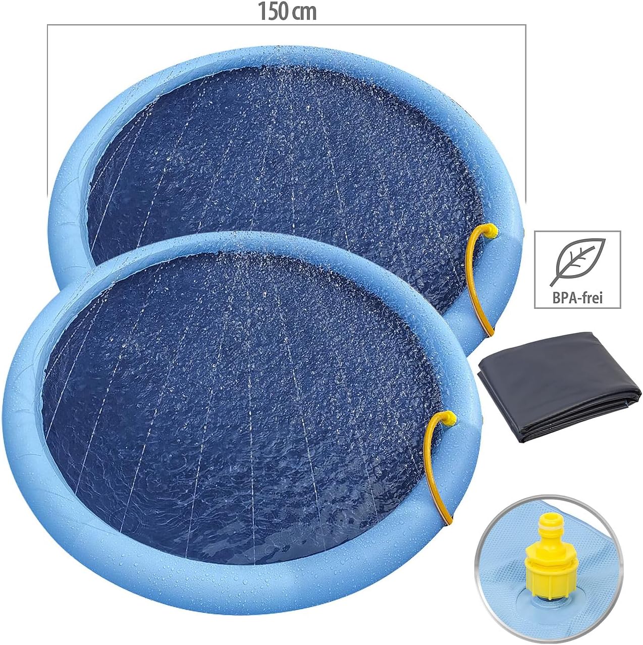 Sprinklerpool Wasserspielmatte 2er-Set für Kinder & Hunde