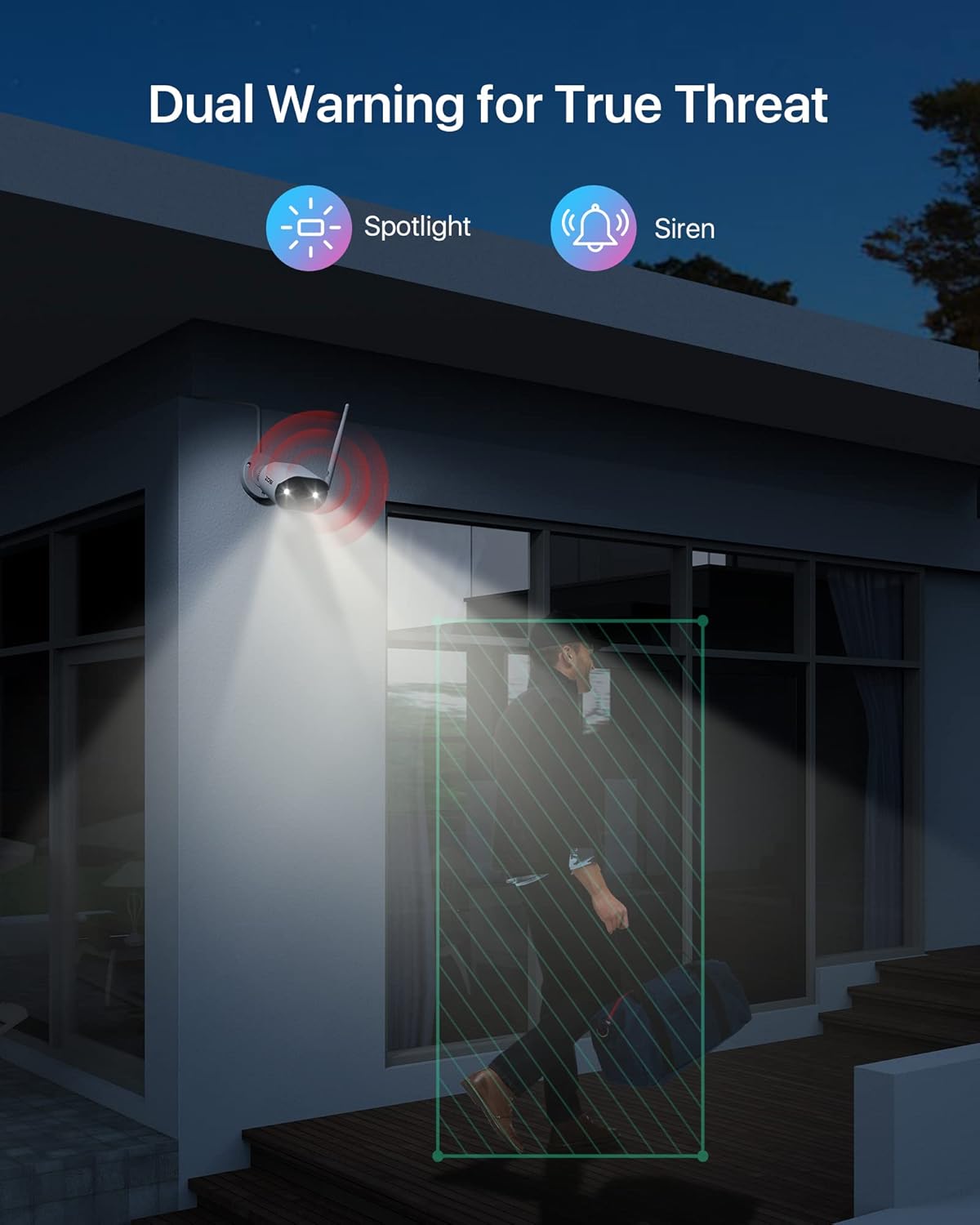 2K WLAN Überwachungskamera-Set mit NVR, 3MP Weiss
