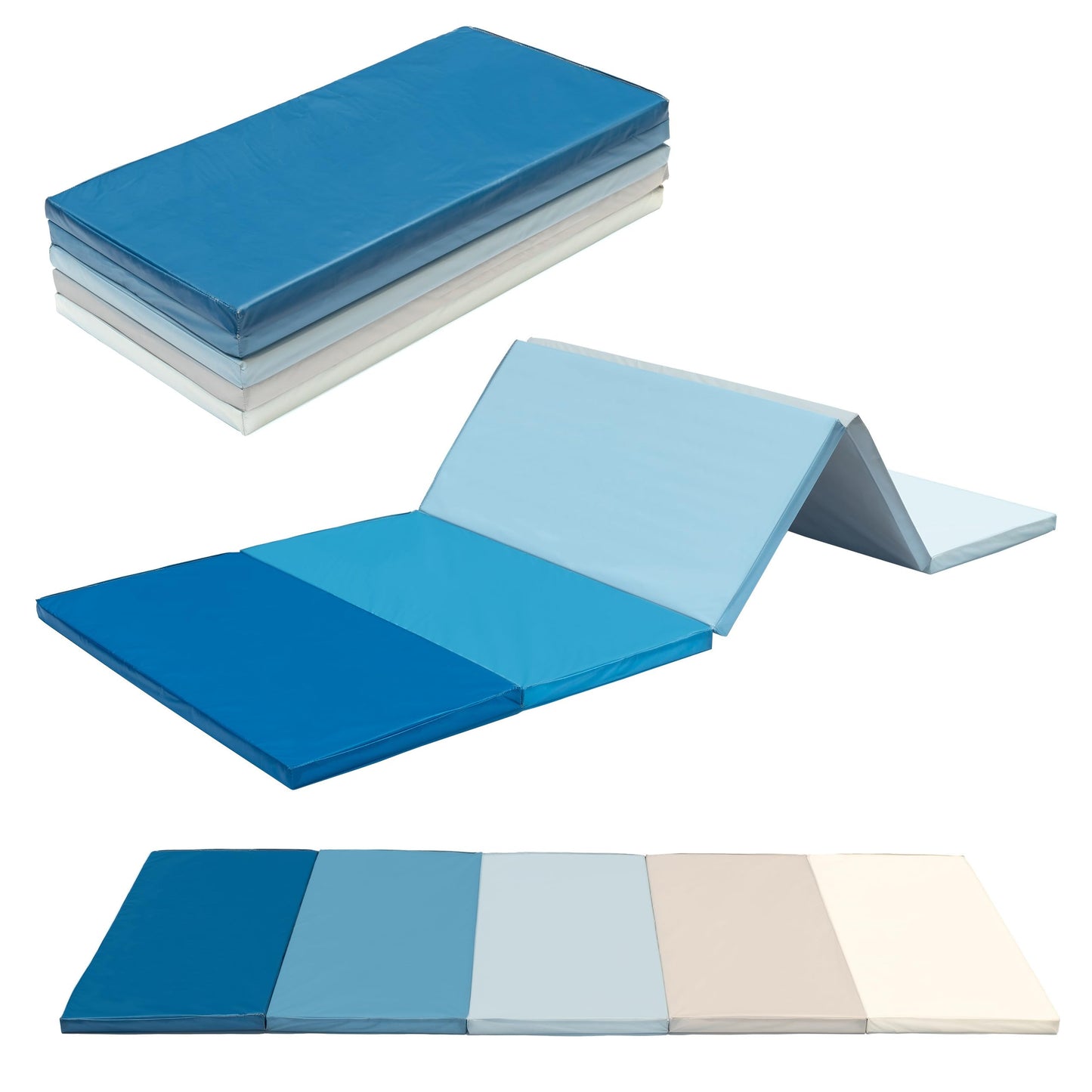 Klappbare Turnmatte für Kinder (185 x 76 x 3 cm), blau