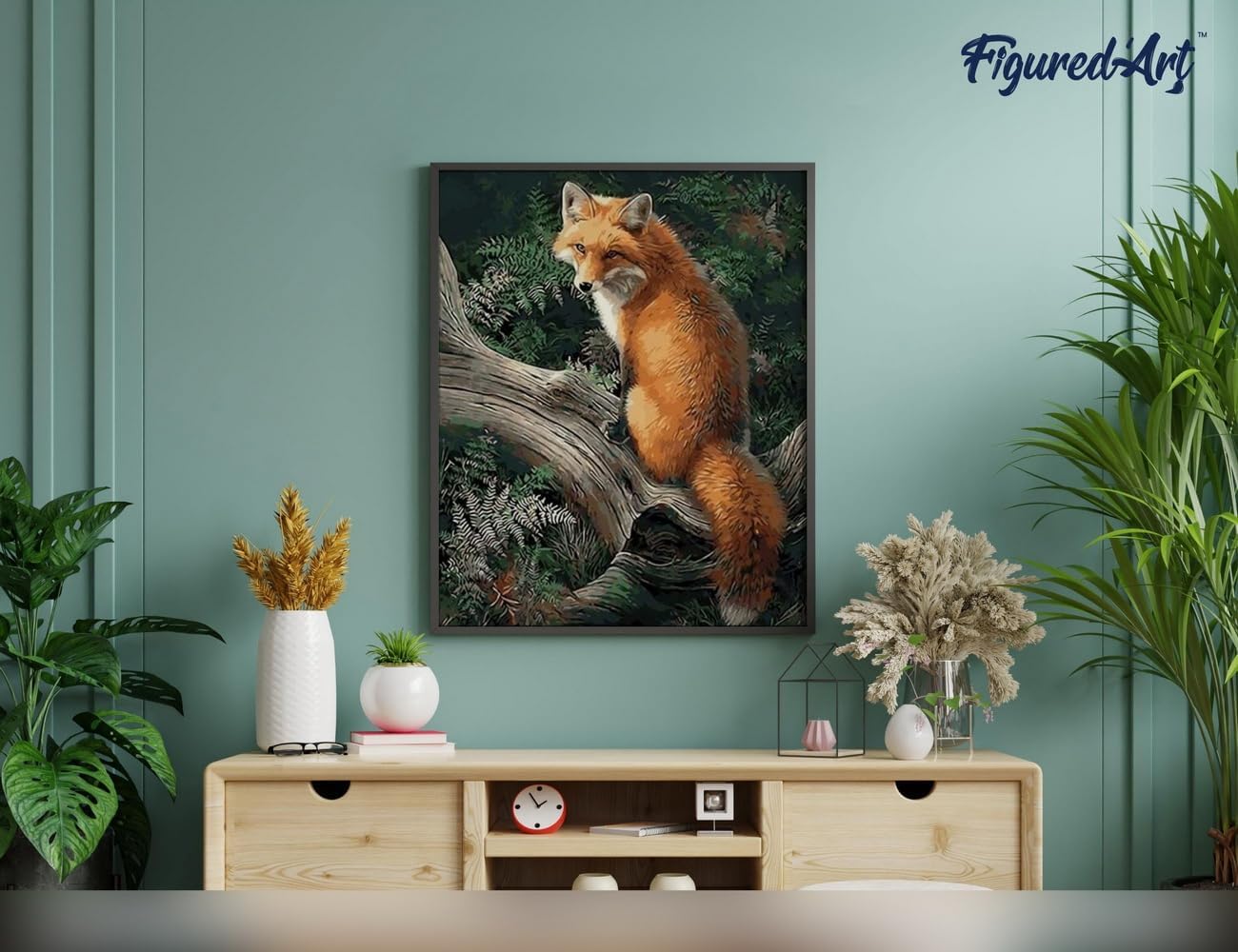 Malen Nach Zahlen Fuchs im Wald, 40x50cm, Fuchs im Wald 40x50cm Mit Keilrahmen (nicht gespannt)
