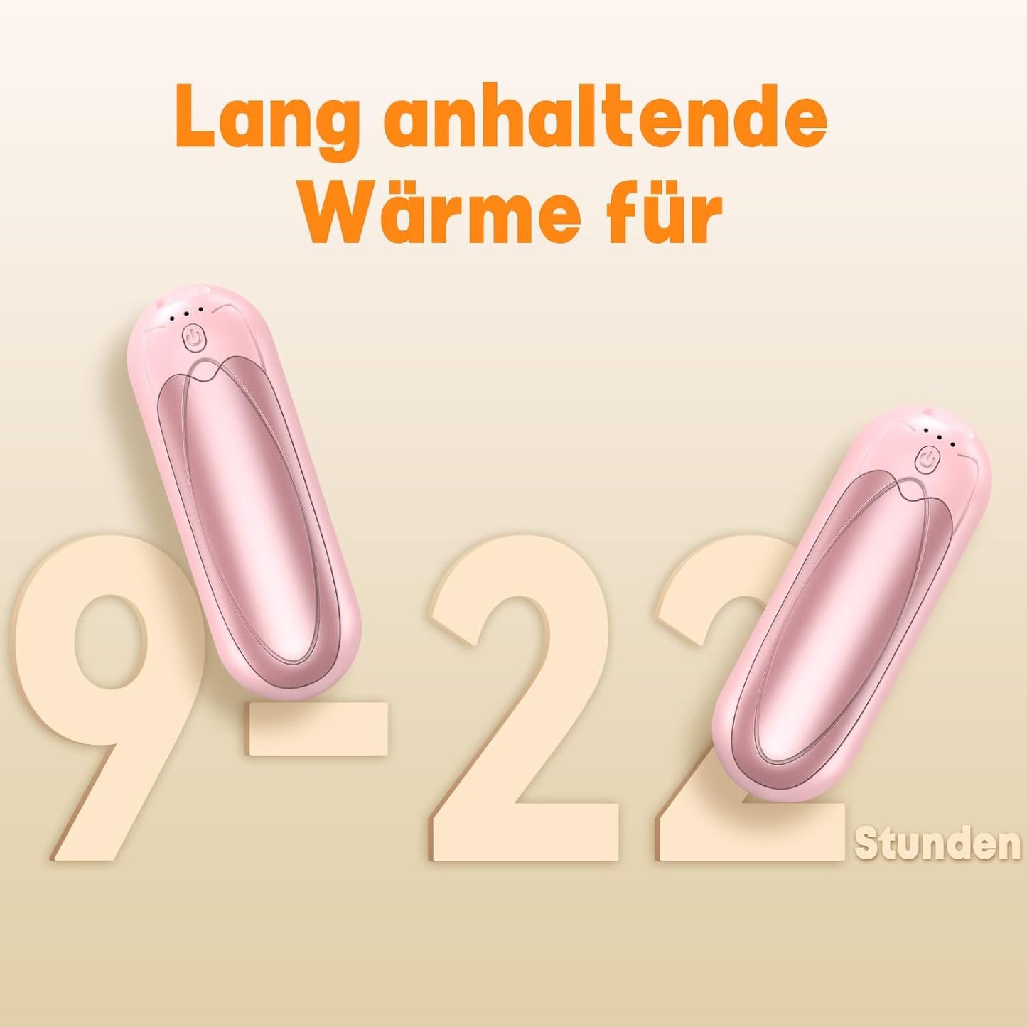 Wiederaufladbare Handwärmer, 4er-Set, 7000mAh, 4-Pack Rosa