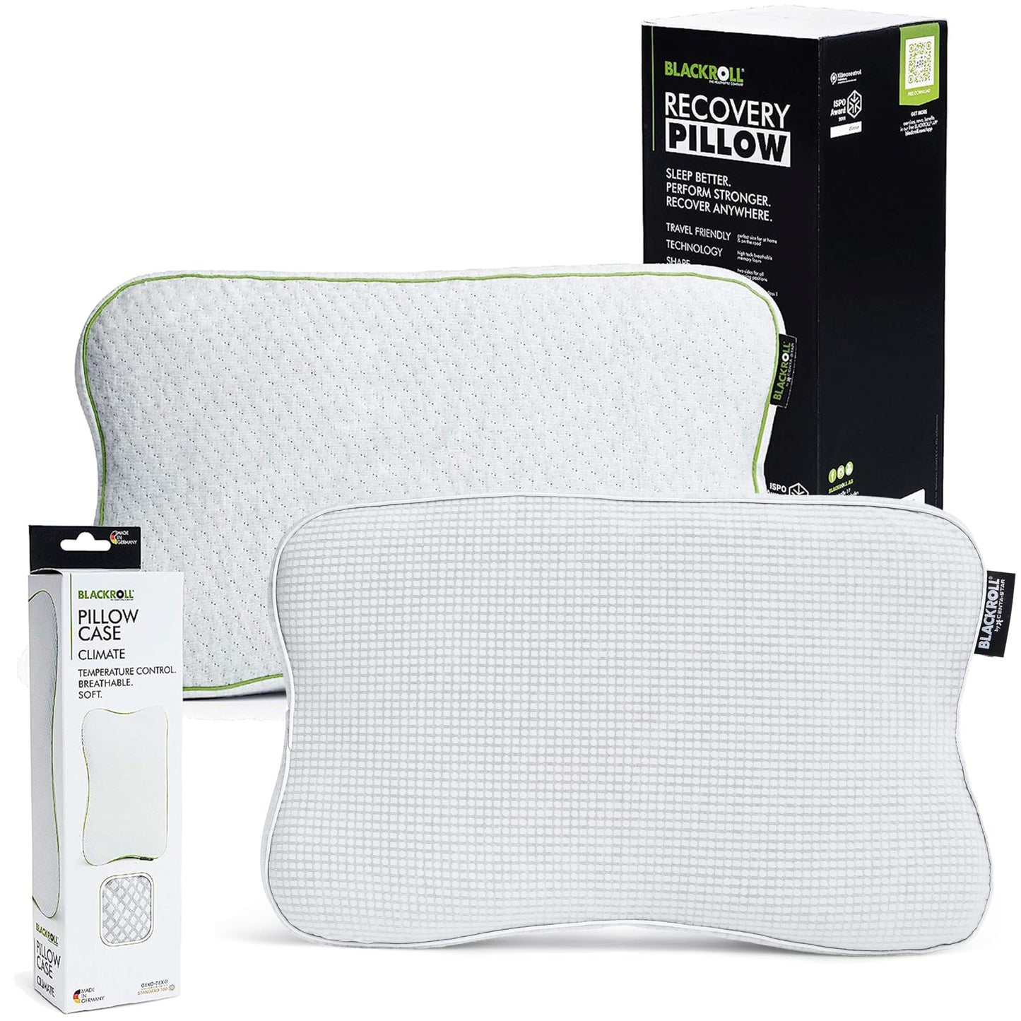 Ergonomisches Nackenkissen mit Bezug und Travel Bag, Kissen + Kissenbezug Climate