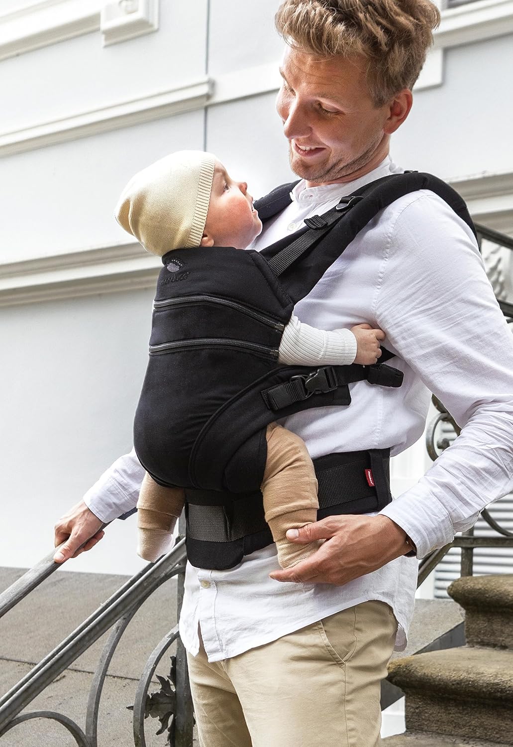 Babytrage mitwachsend für Neugeborene bis Kleinkind, Monochrome Obsidian