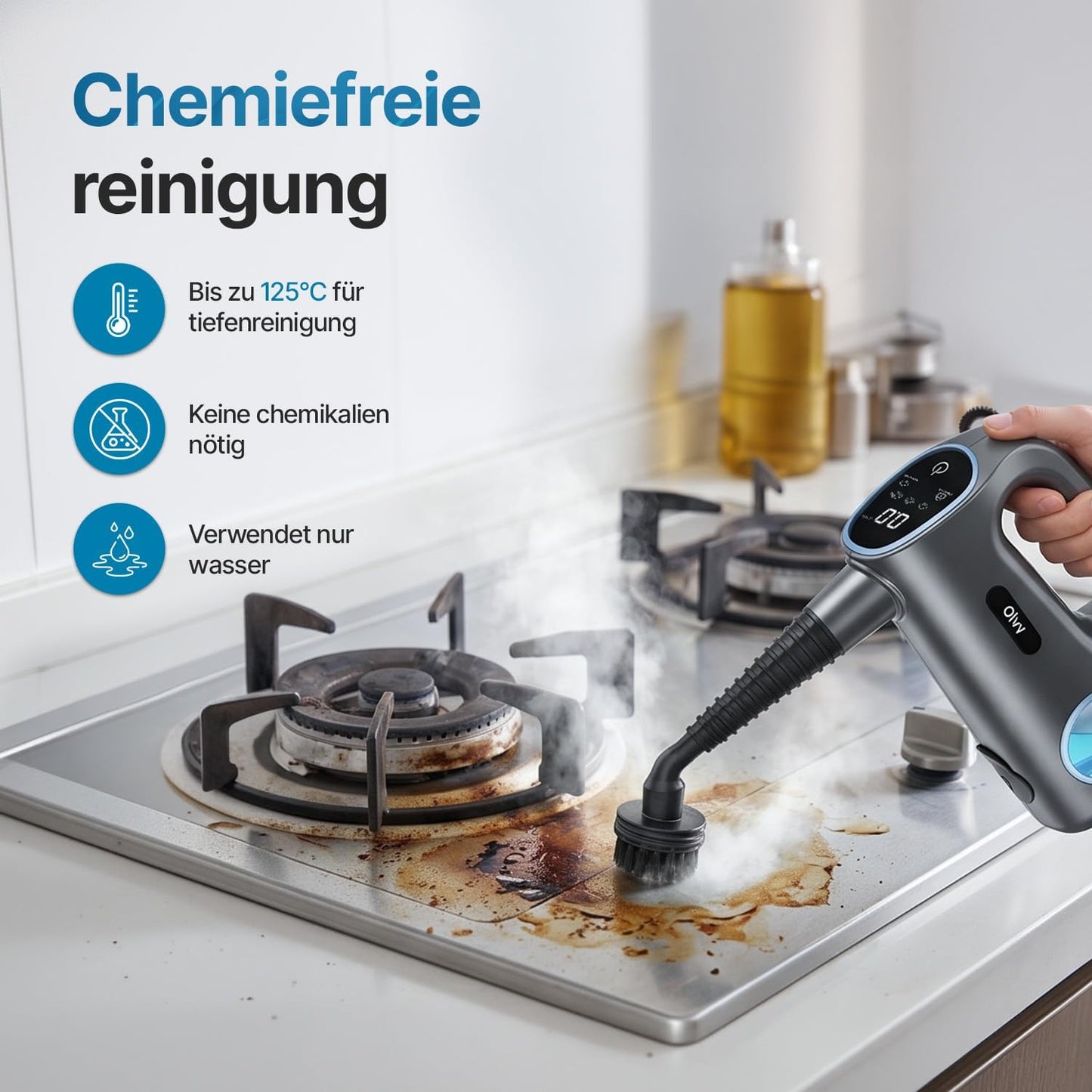 Multifunktionaler Dampfreiniger mit Zubehör, Handheld steam cleaner
