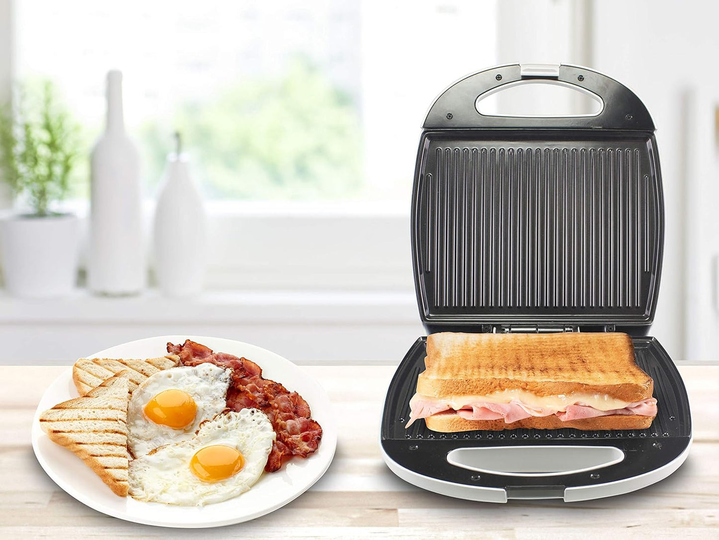 ‎90.620 Sandwichtoaster, 1300W, Weiss/Rot