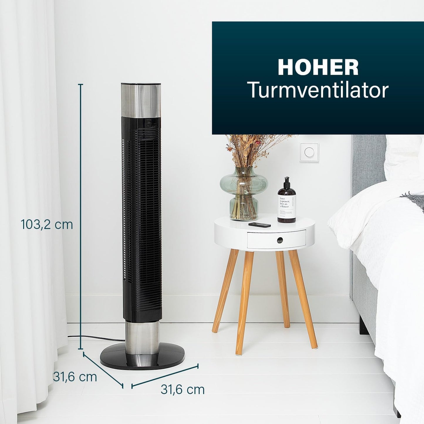 Turmventilator 358280, Schwarz