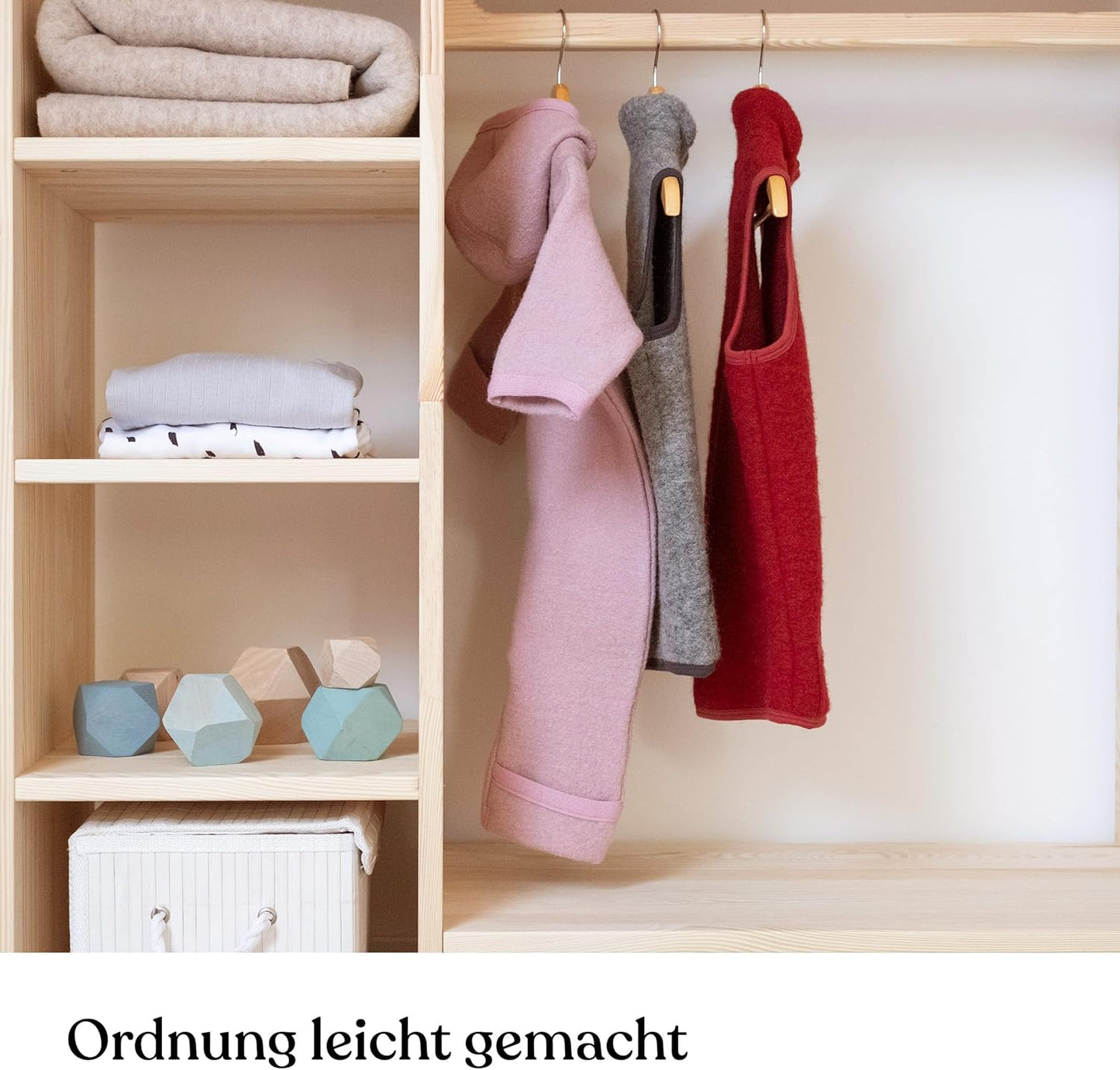 Kleiderschrank für Kinder, Kiefer Natur 100 x 100 x 40 cm