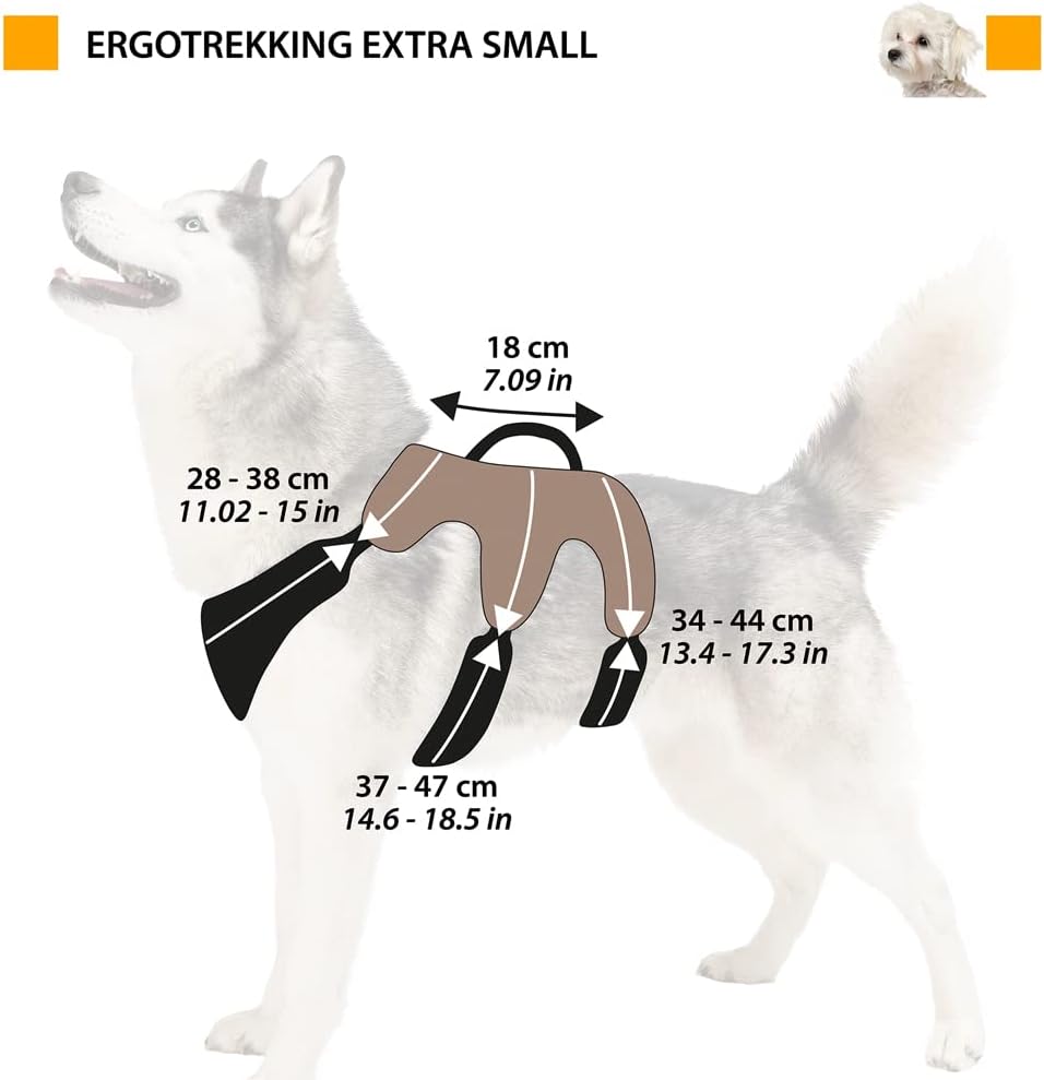 Ausbruchsicheres Hundegeschirr Ergotrekking, Braun Extra Small