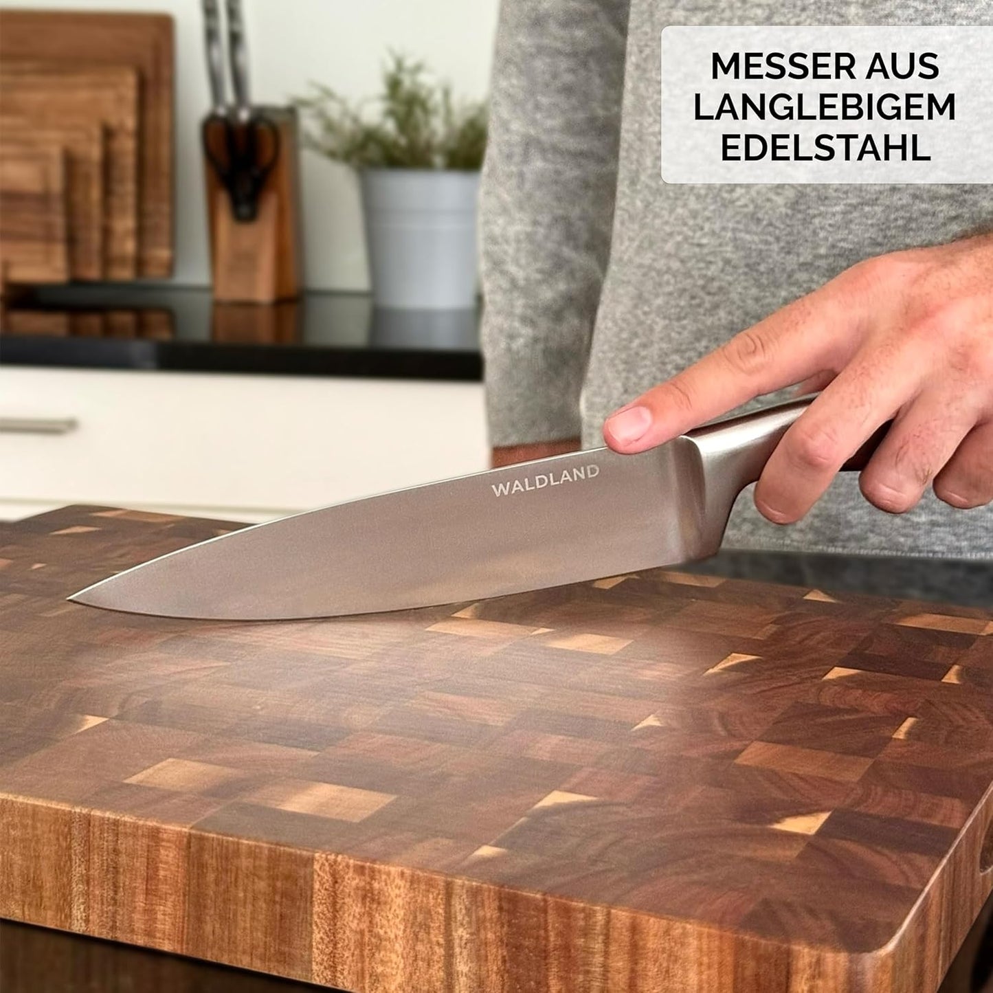 7-teiliges Messerblockset, Akazienholz